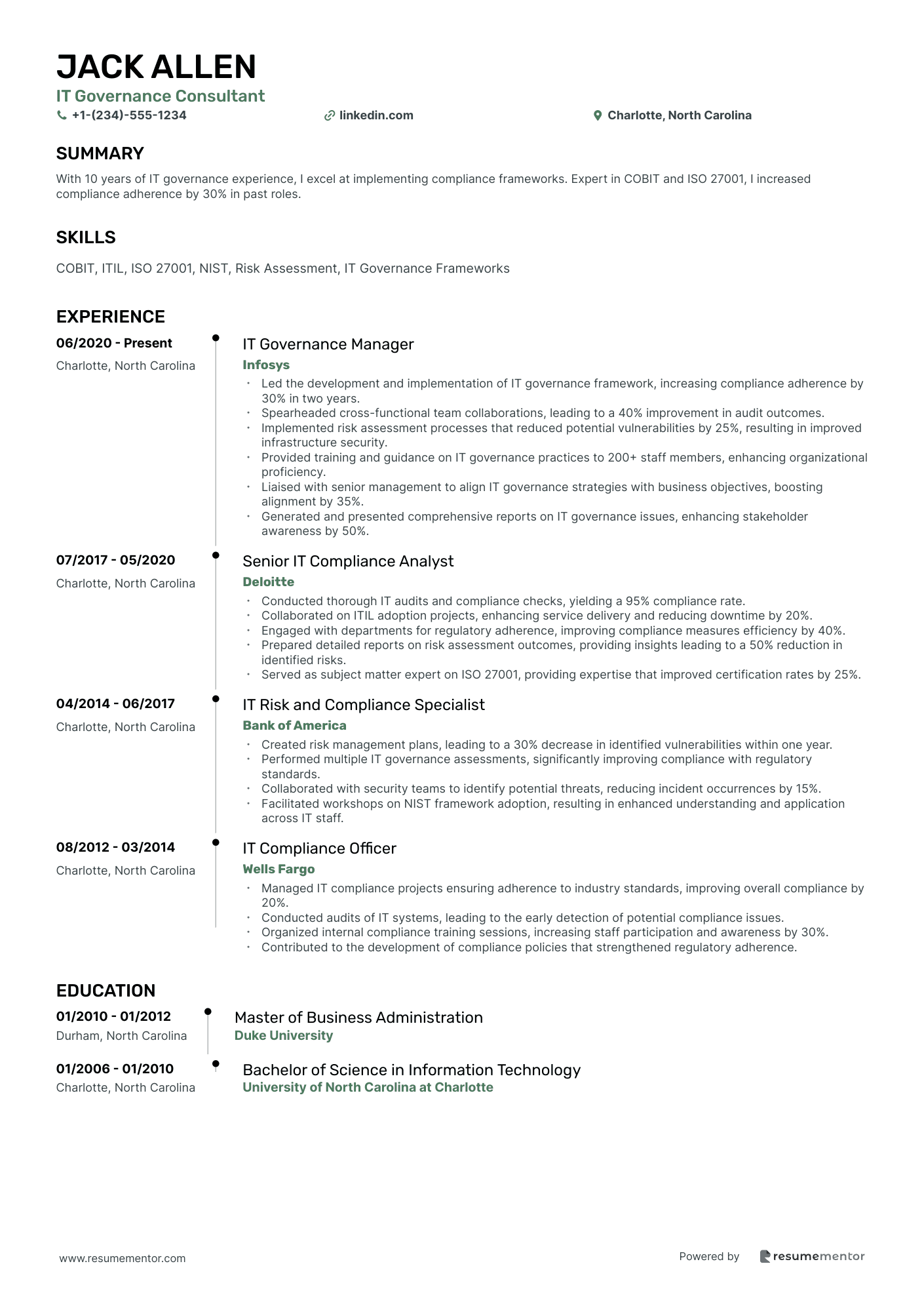 IT Governance Consultant