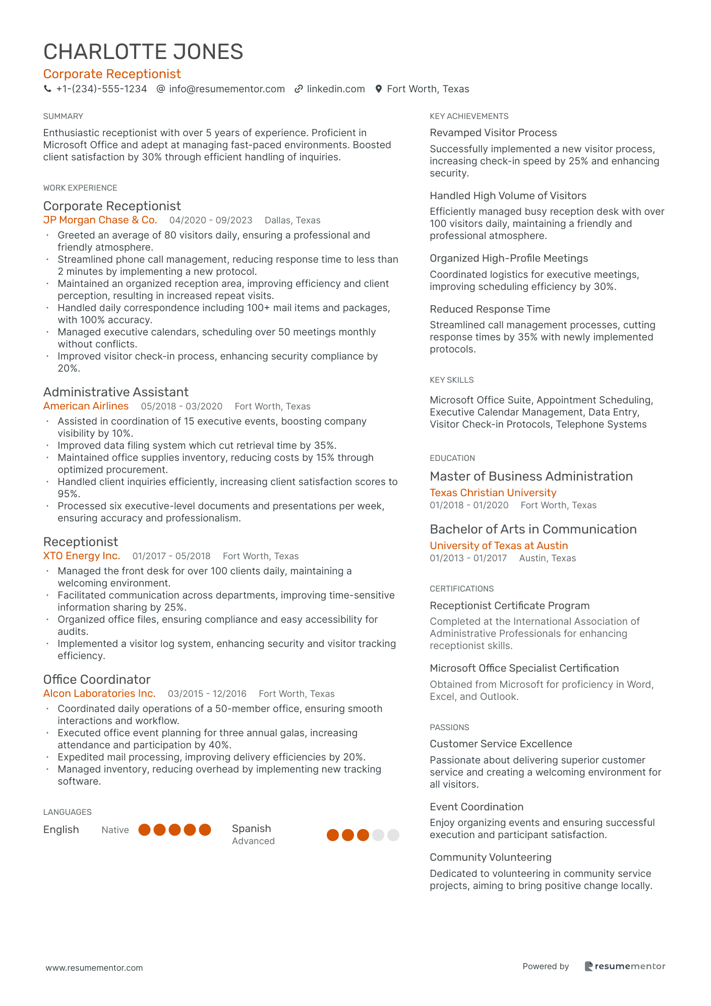 Corporate Receptionist
