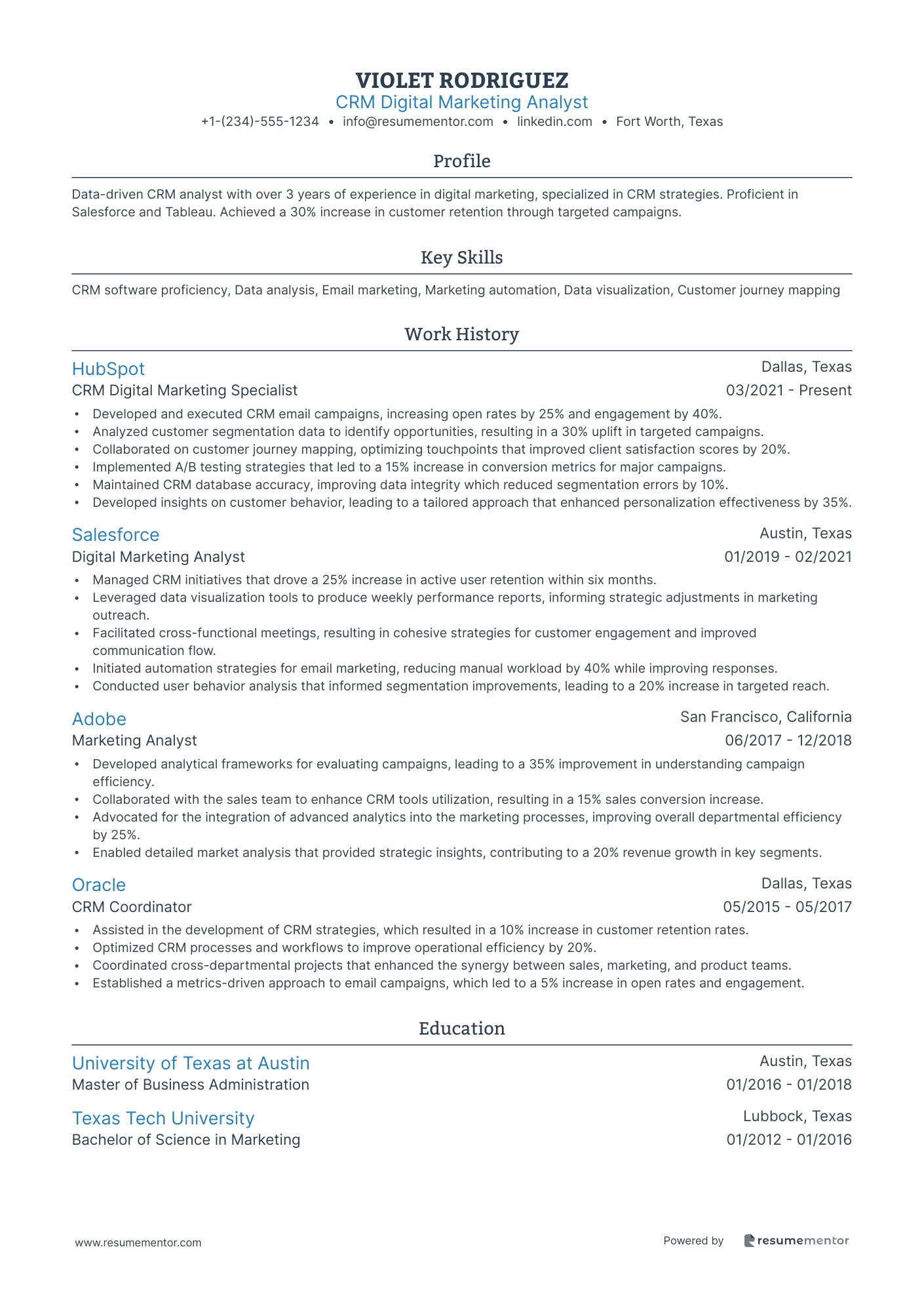 CRM Digital Marketing Analyst