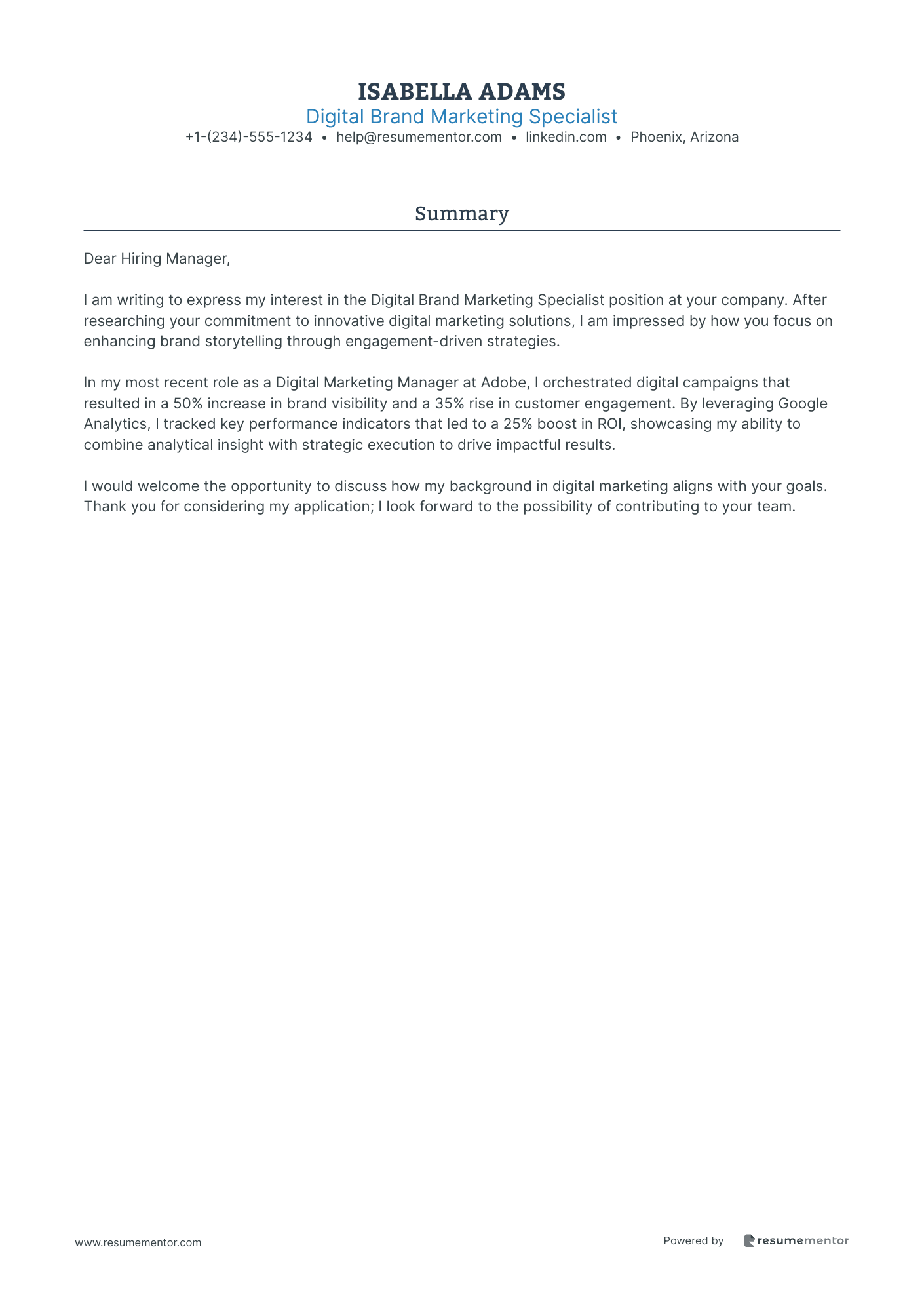 Digital Brand Marketing Specialist