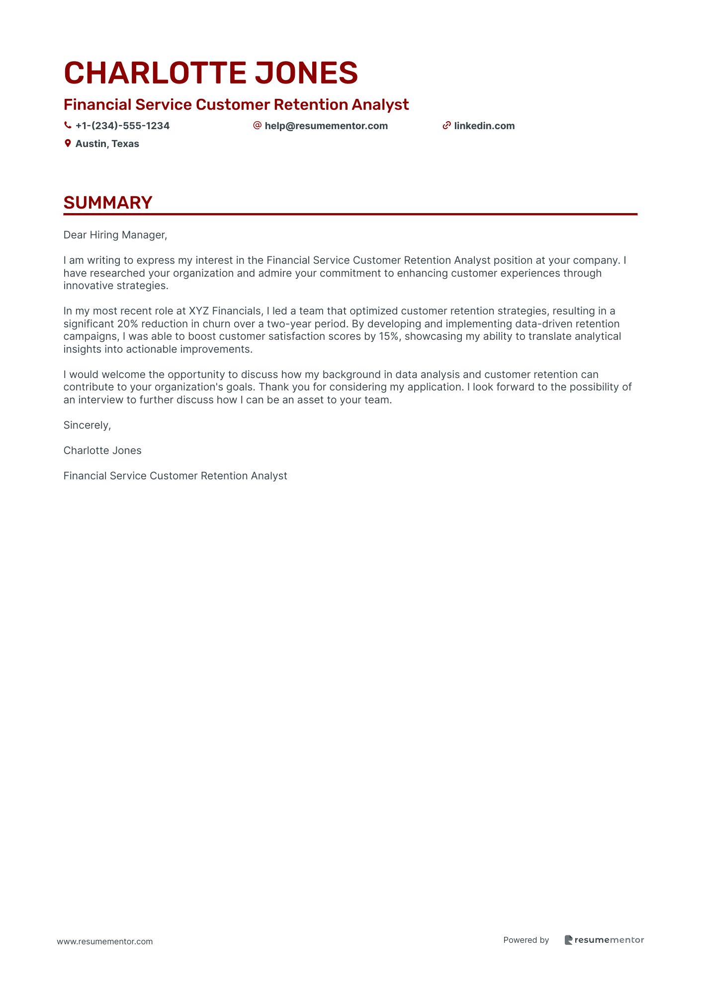 Financial Service Customer Retention Analyst