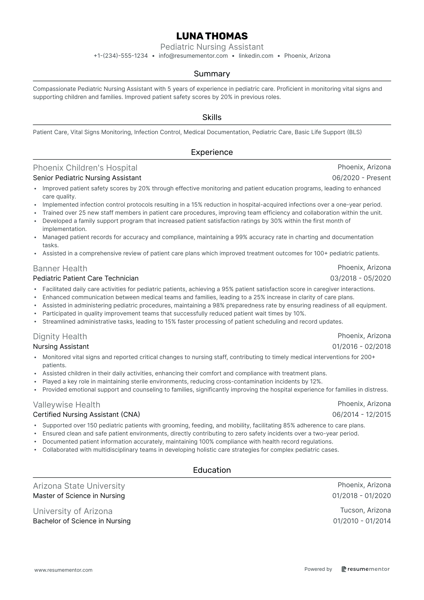 Pediatric Nursing Assistant
