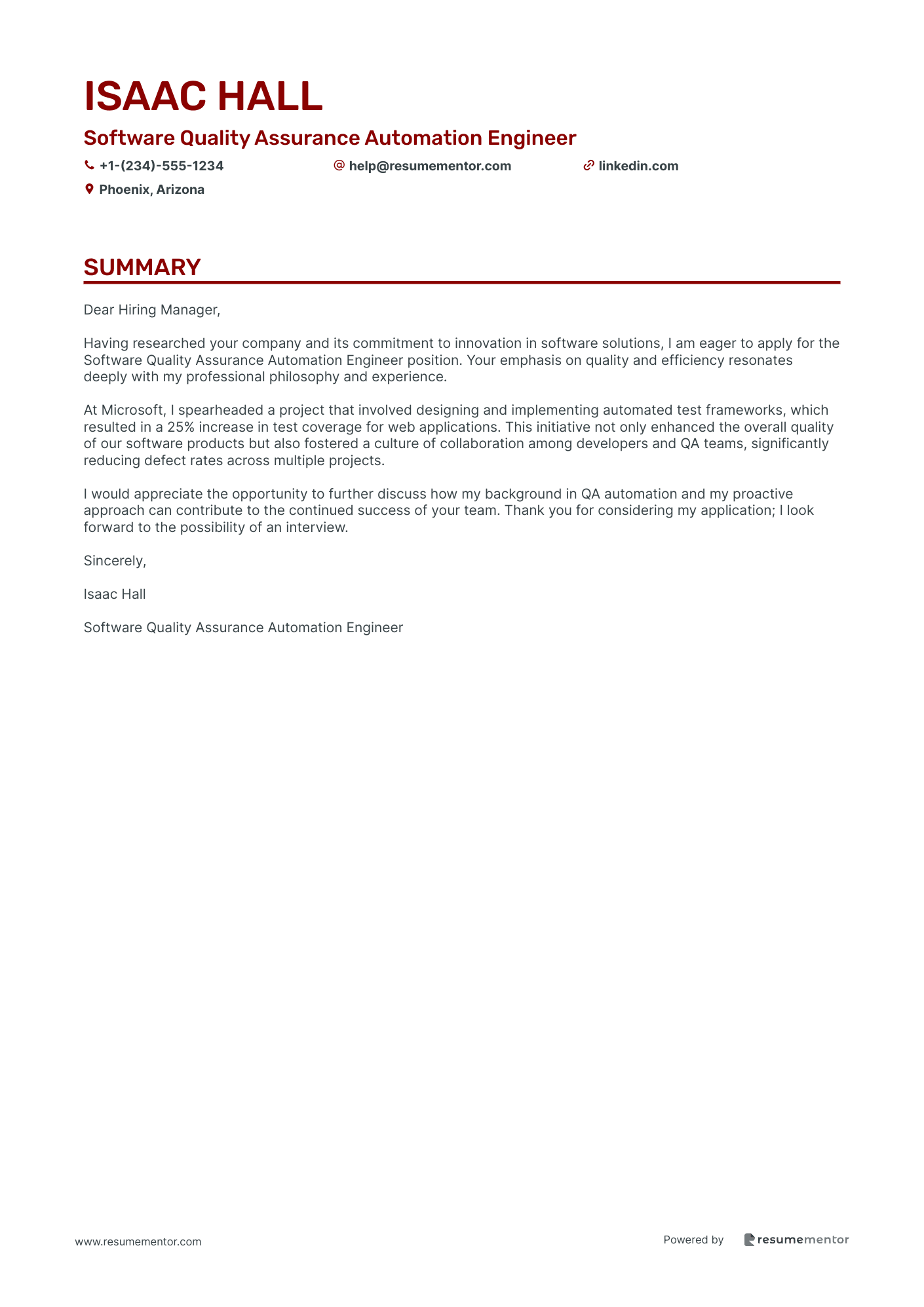 Software Quality Assurance Automation Engineer