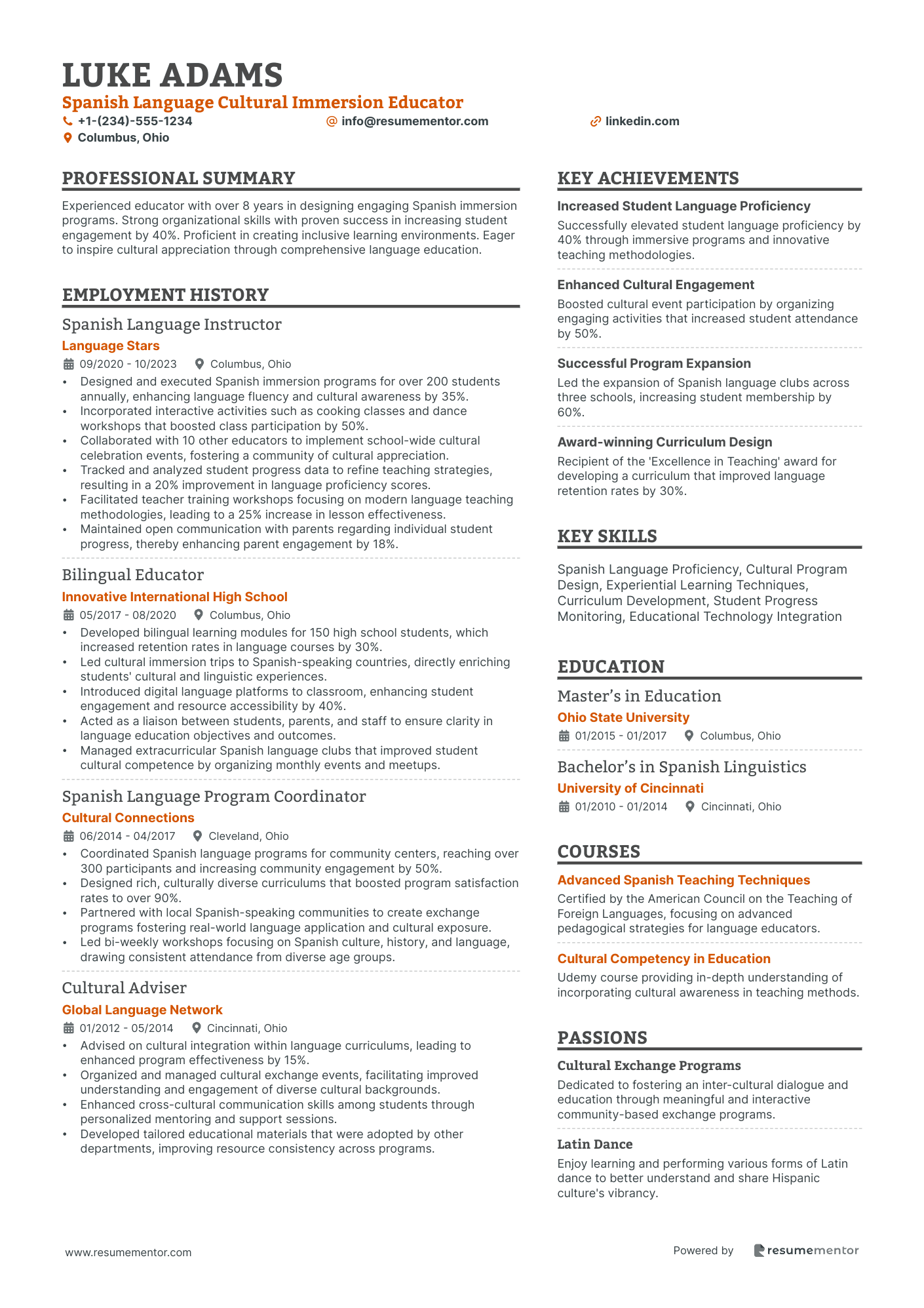 Spanish Language Cultural Immersion Educator
