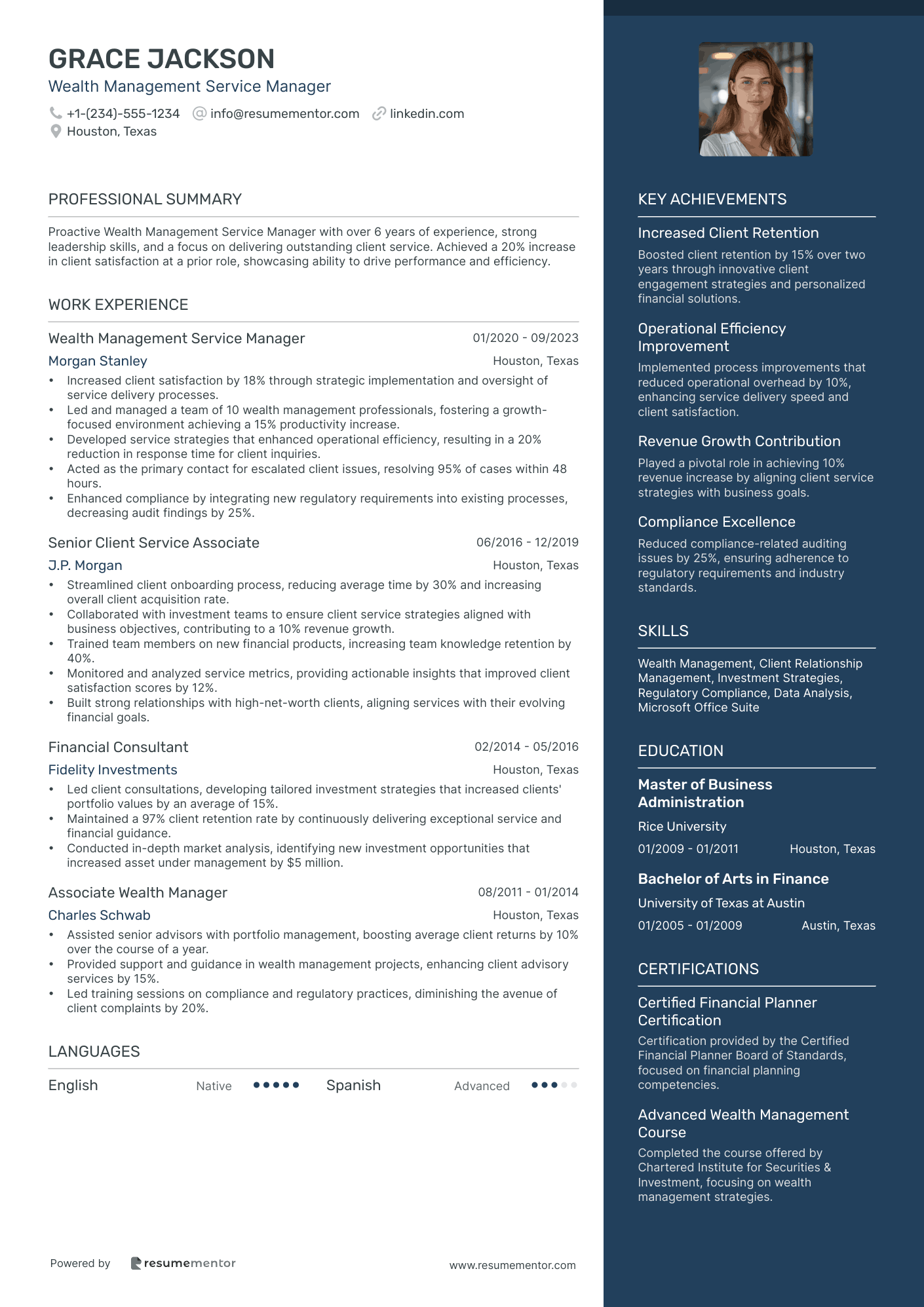 Wealth Management Service Manager