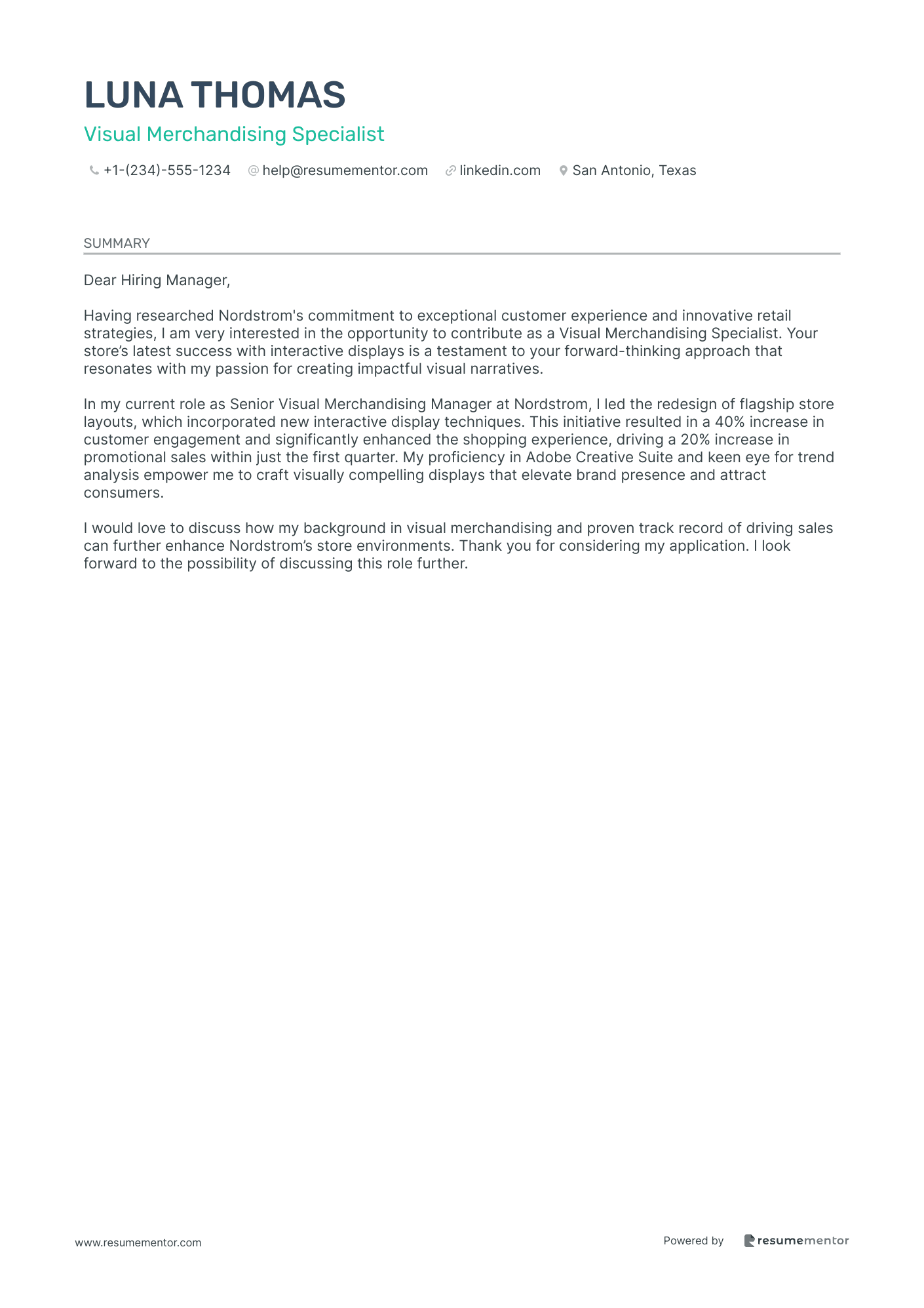 Visual Merchandising Specialist