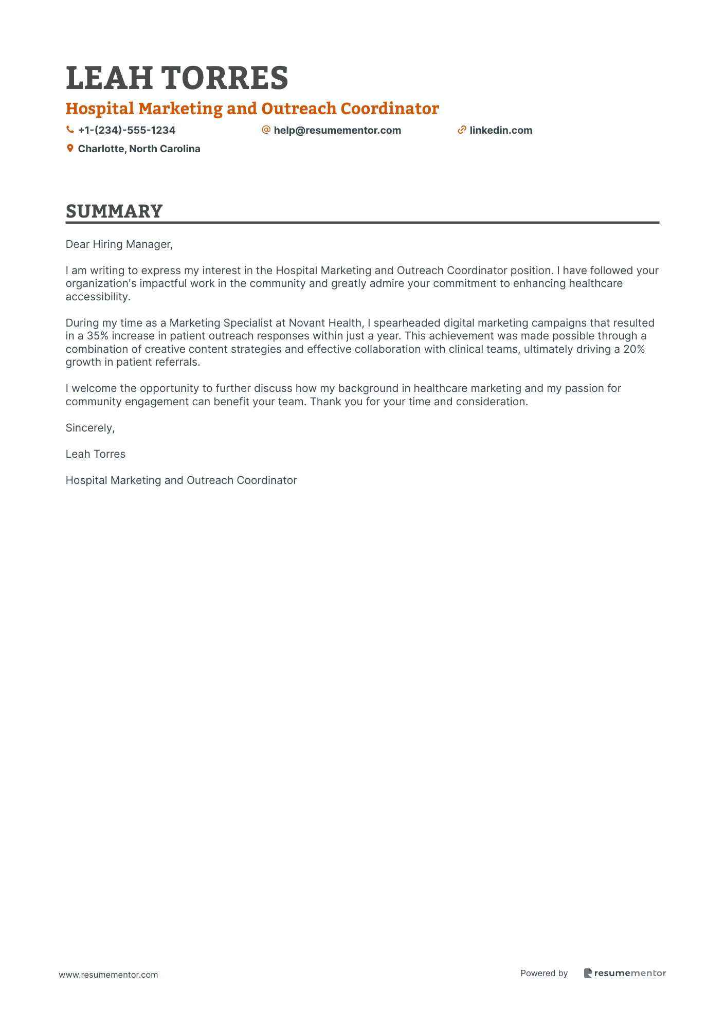 Hospital Marketing and Outreach Coordinator