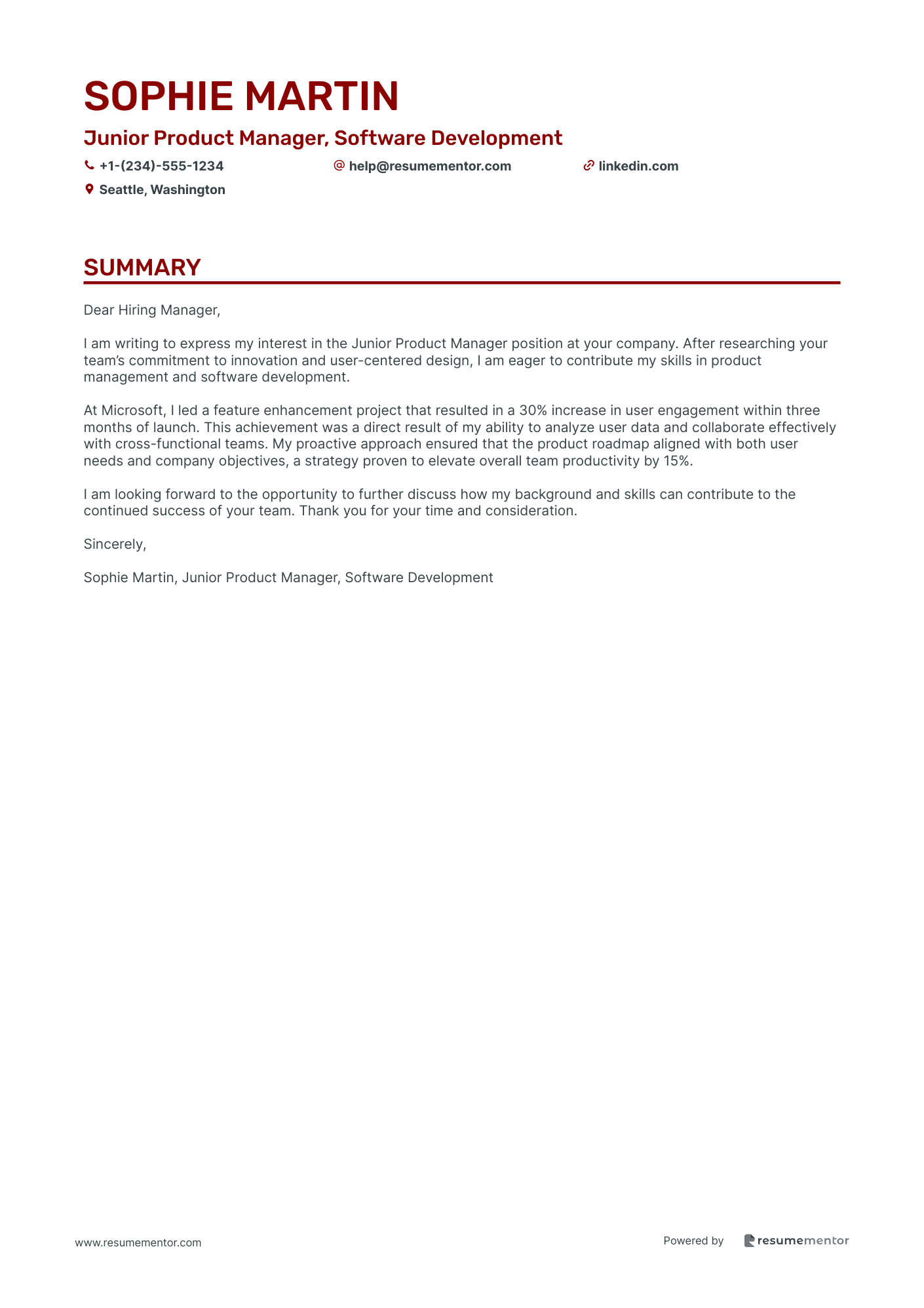 Junior Product Manager, Software Development