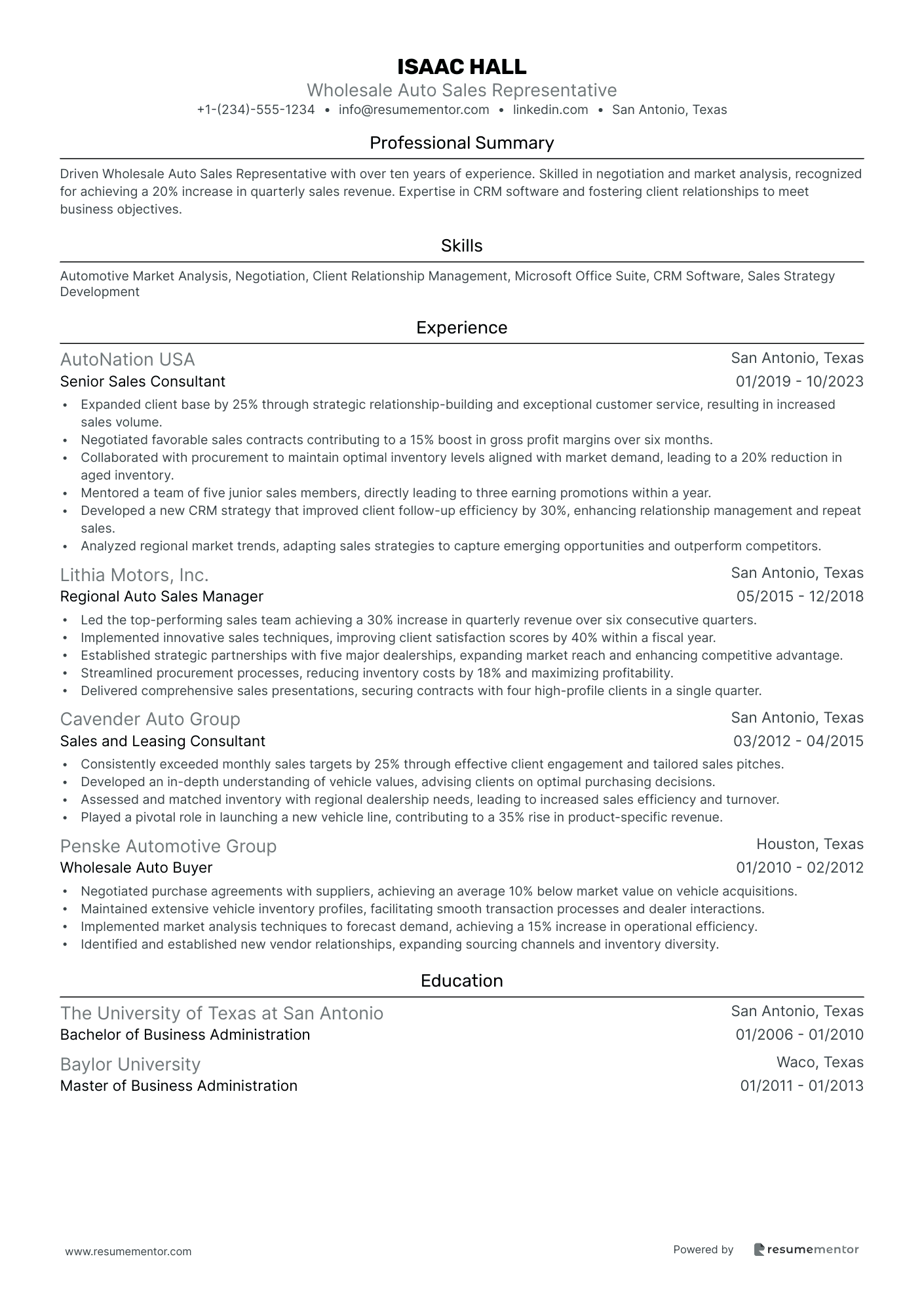 Wholesale Auto Sales Representative