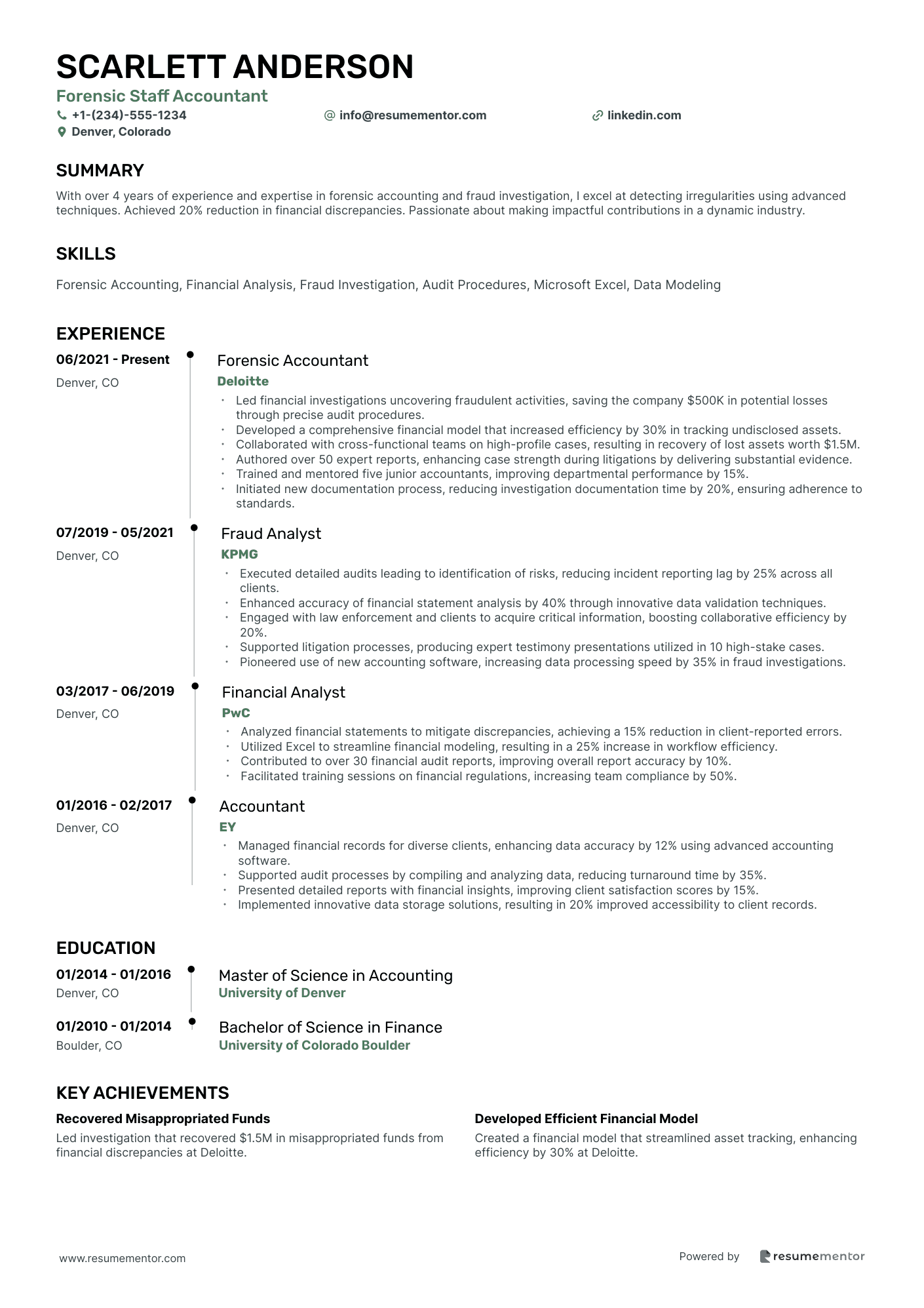 Forensic Staff Accountant
