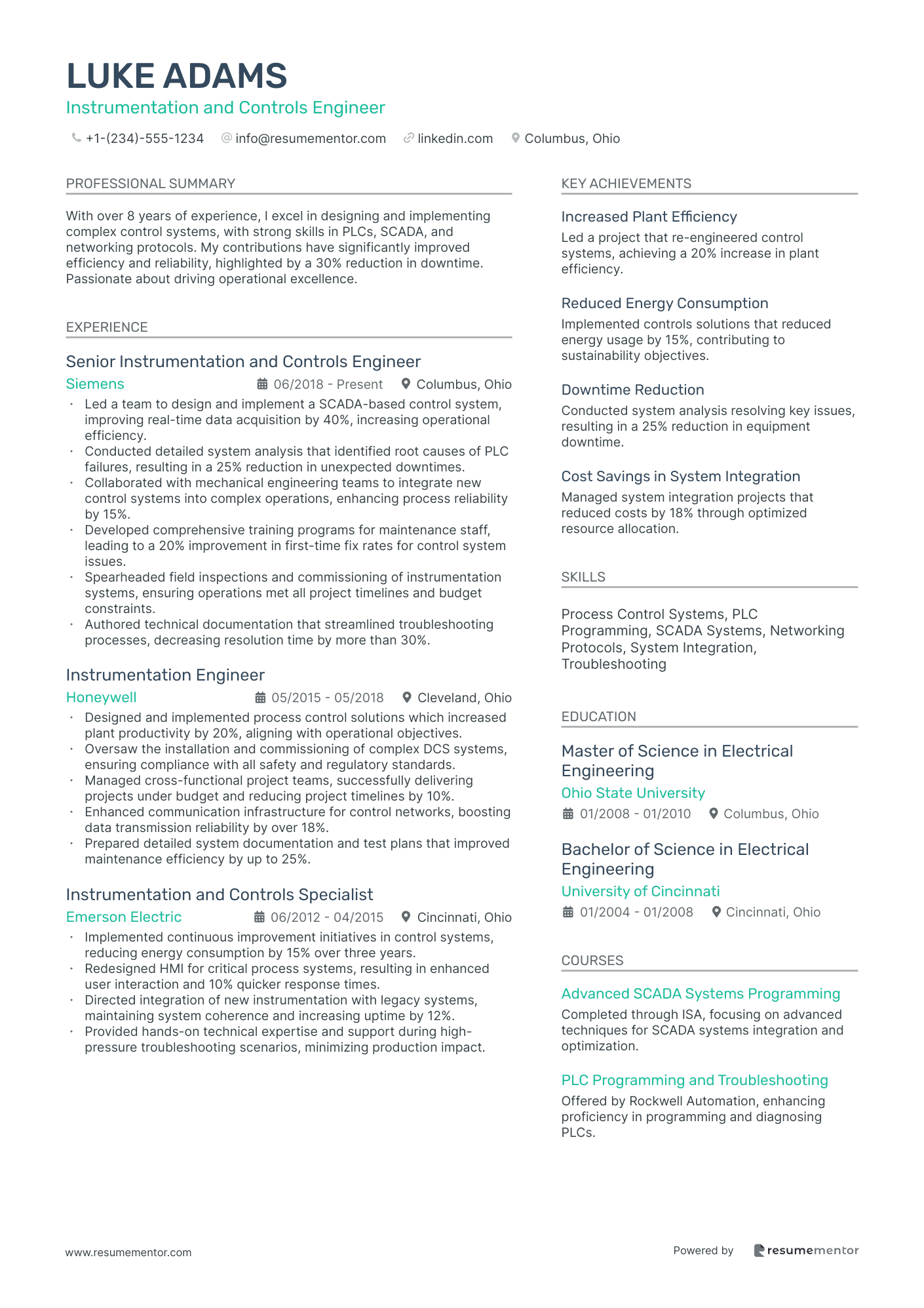 Instrumentation and Controls Engineer