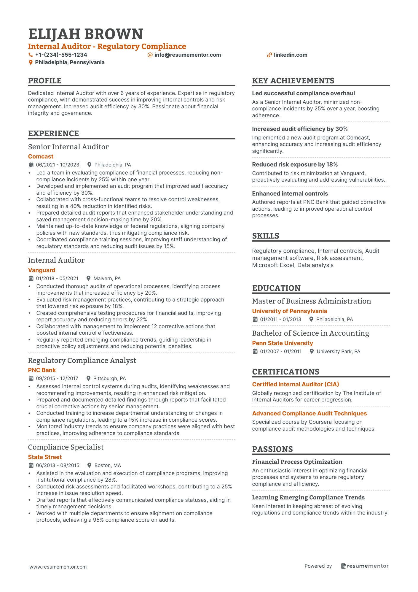 Internal Auditor   Regulatory Compliance