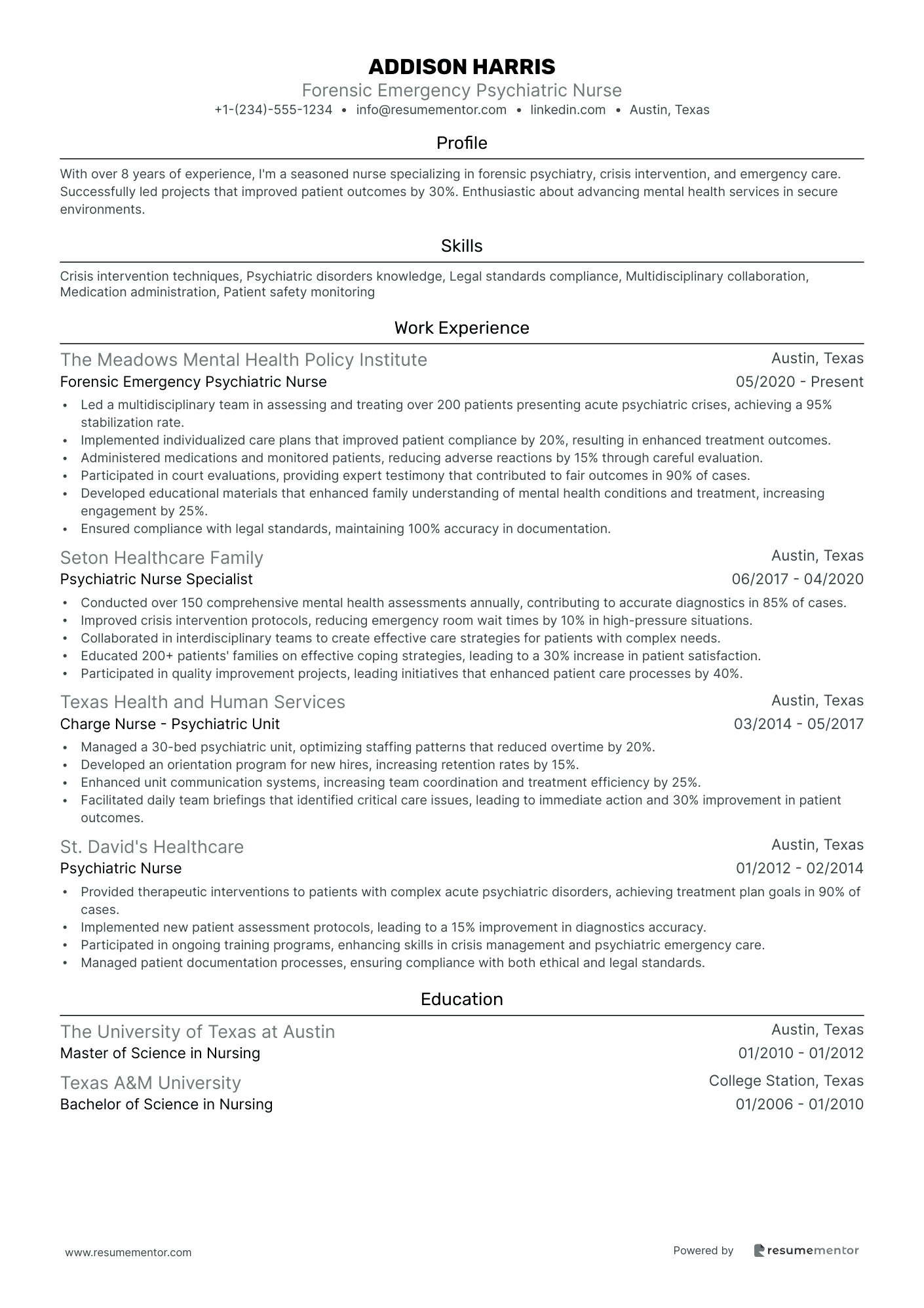 Forensic Emergency Psychiatric Nurse