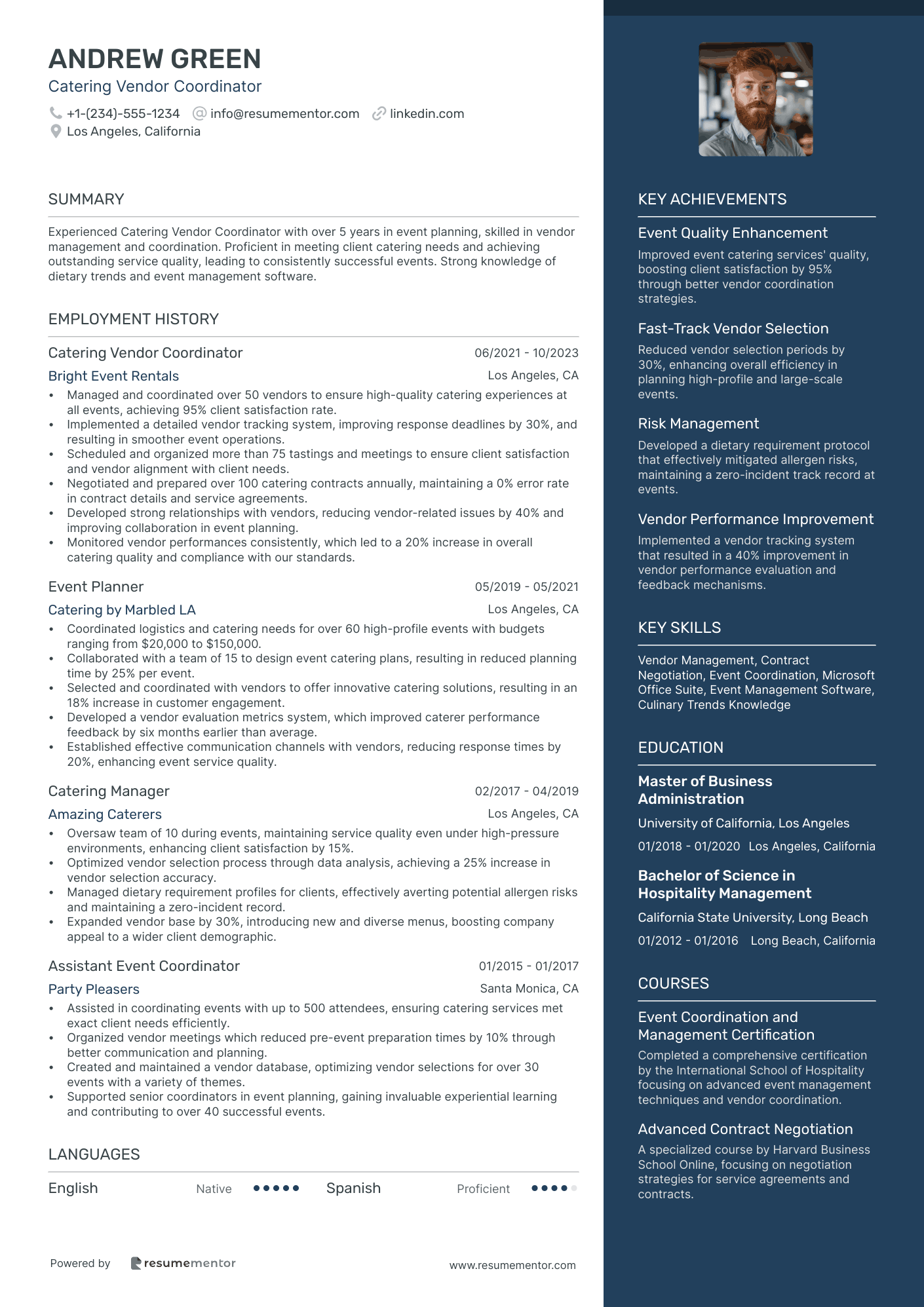 Catering Vendor Coordinator