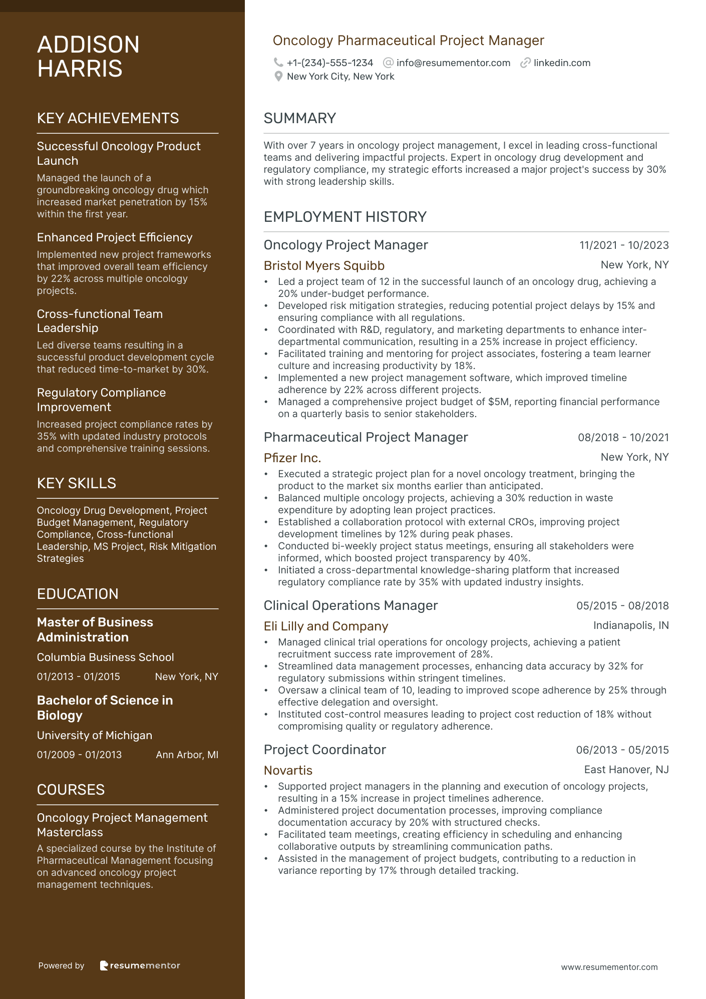 Oncology Pharmaceutical Project Manager