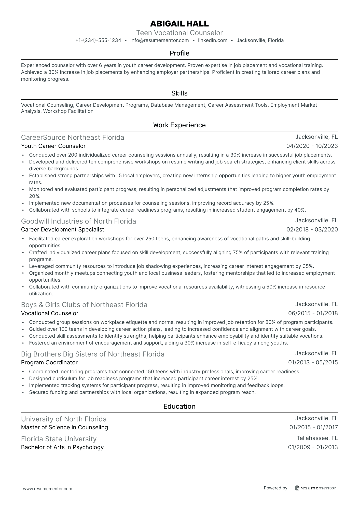 Teen Vocational Counselor