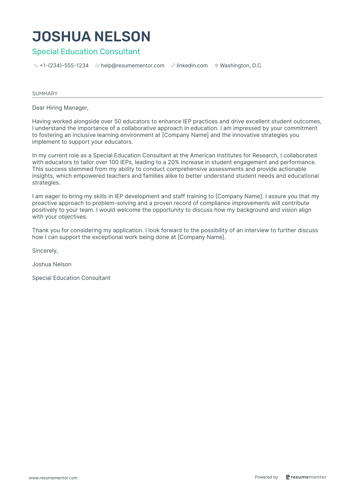 Special Education Consultant
