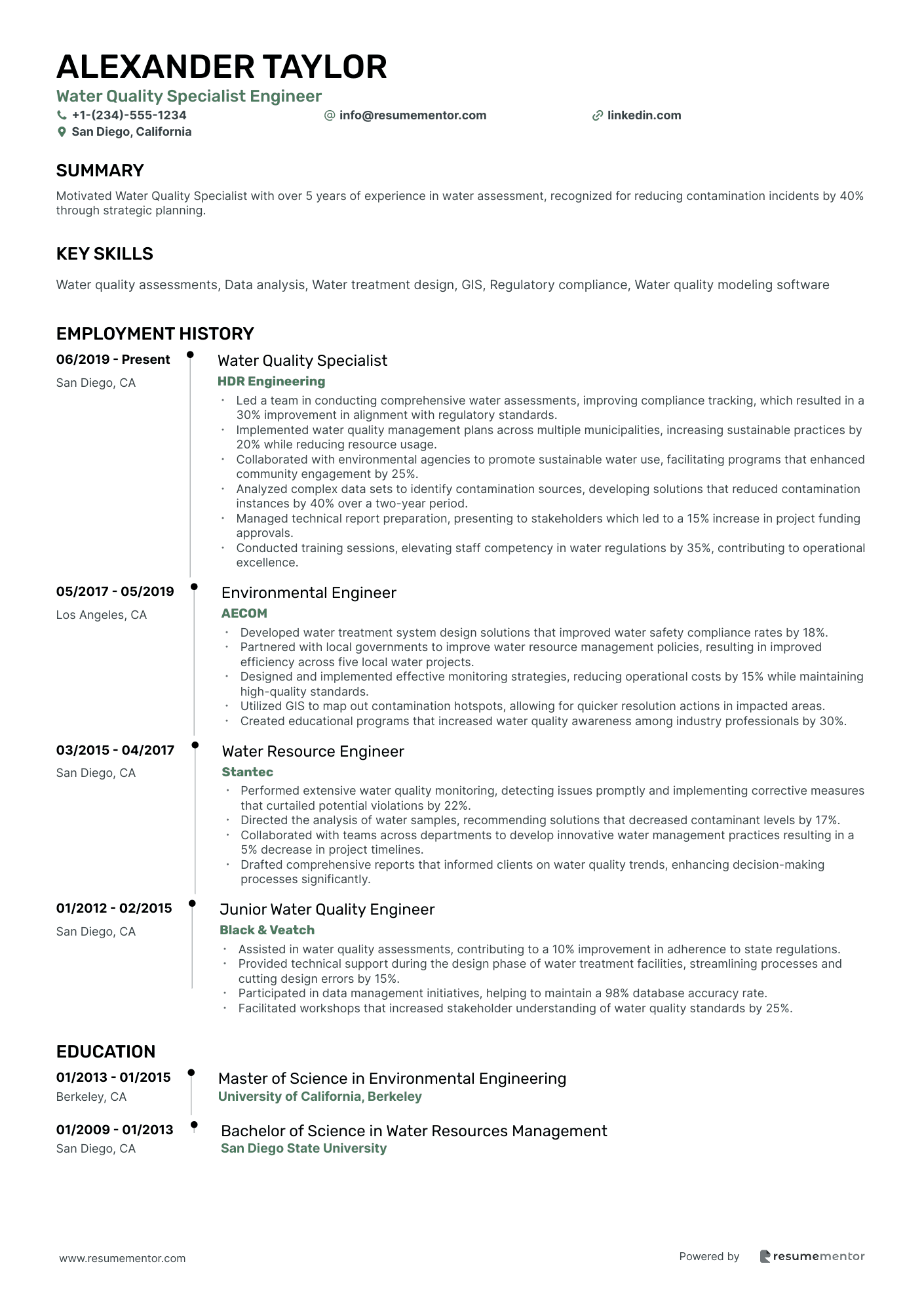 Water Quality Specialist Engineer