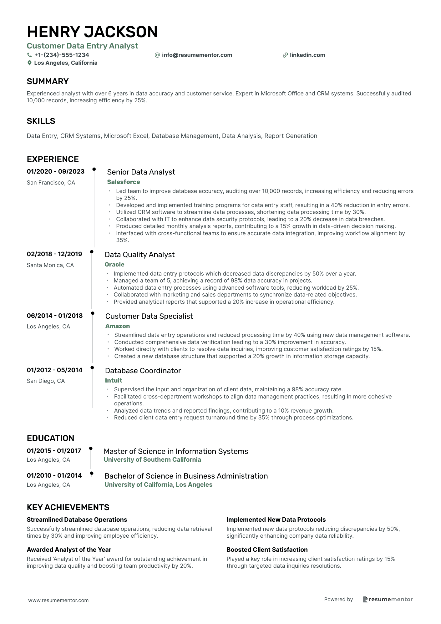 Customer Data Entry Analyst