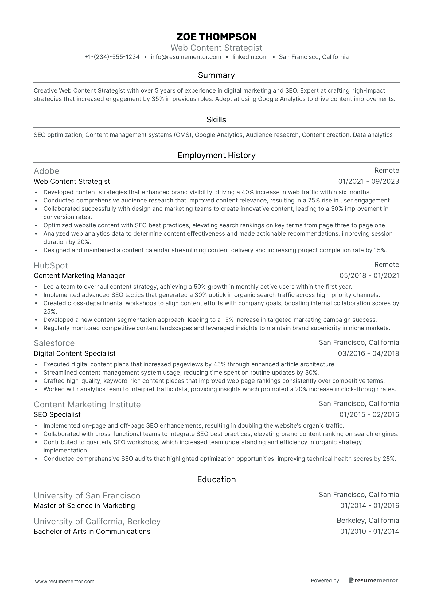 Web Content Strategist