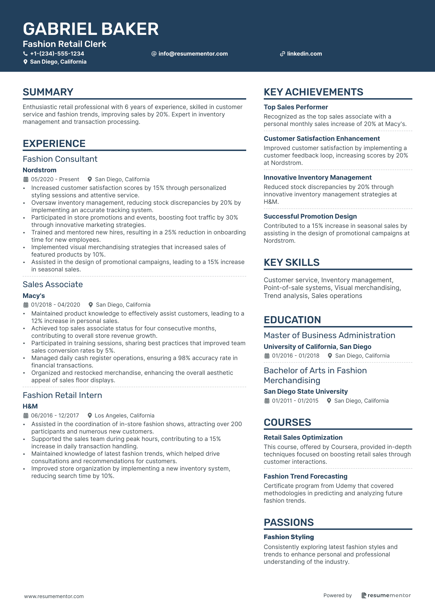 Fashion Retail Clerk