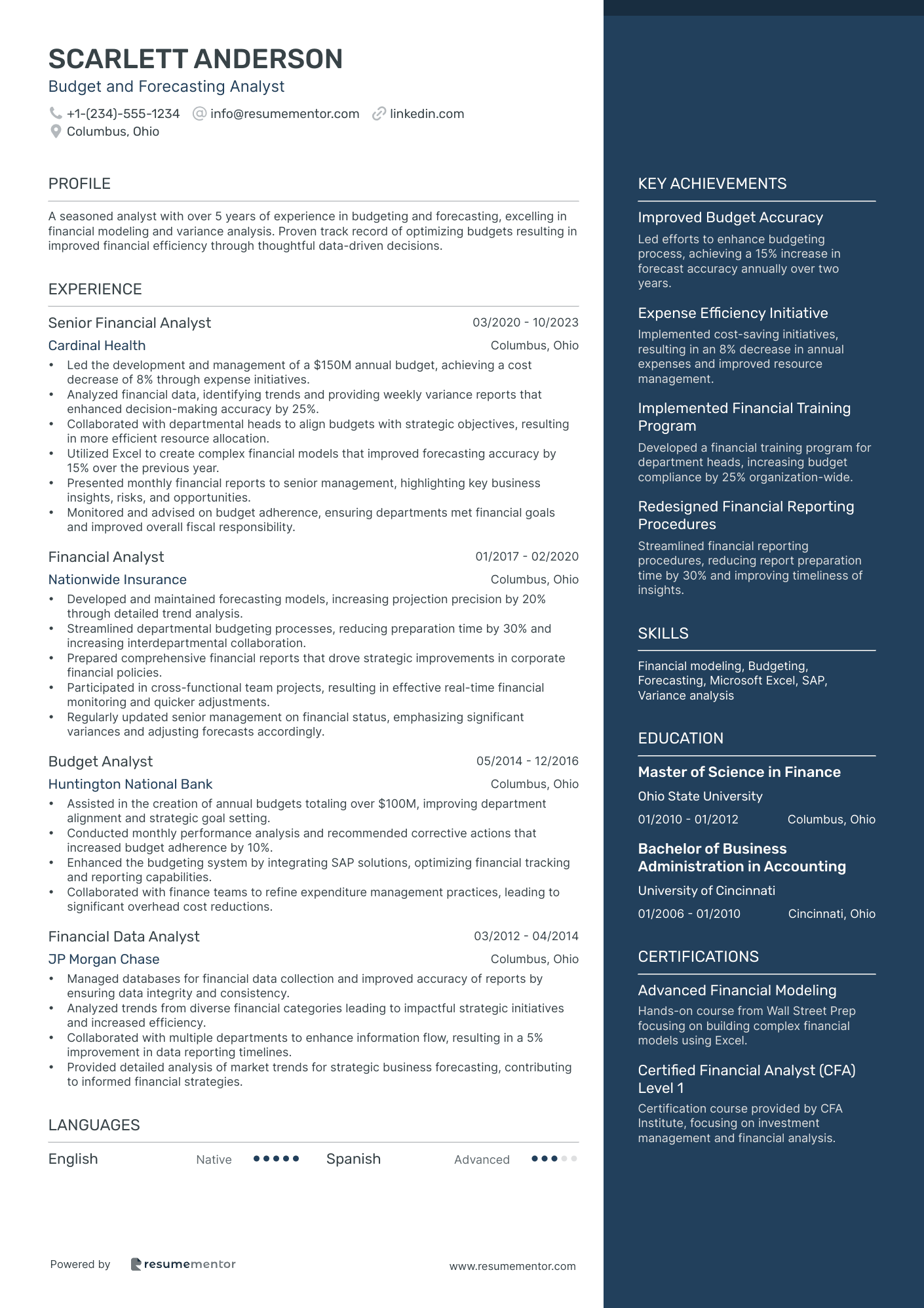 Budget and Forecasting Analyst