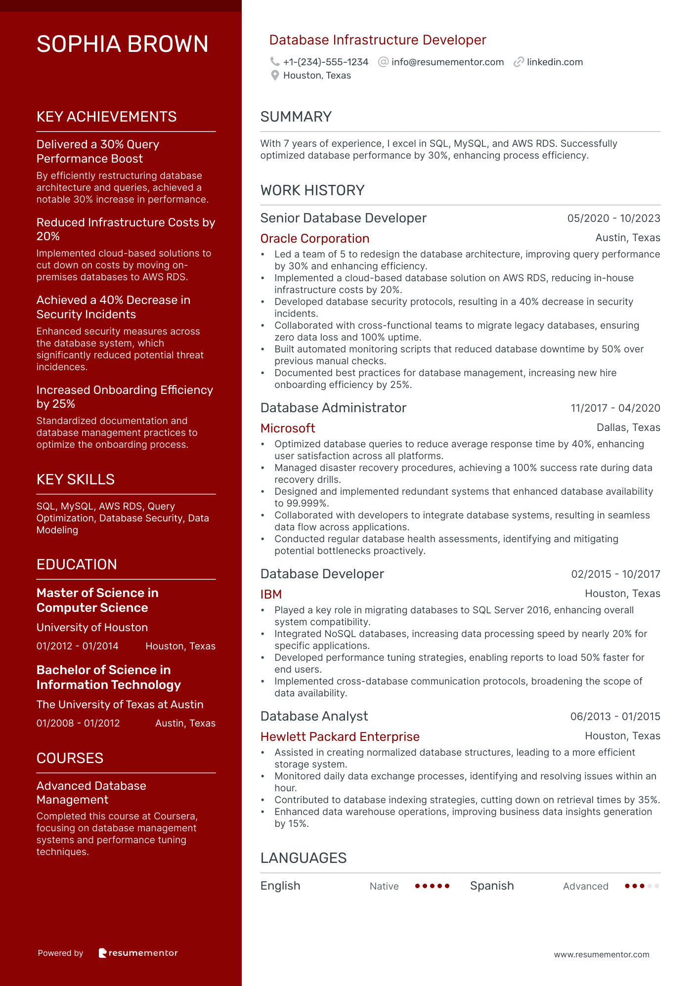 Database Infrastructure Developer