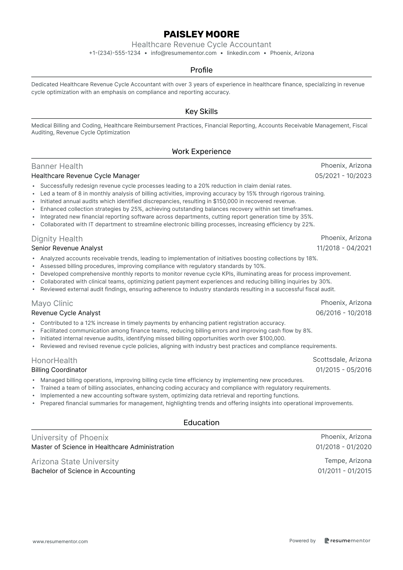 Healthcare Revenue Cycle Accountant