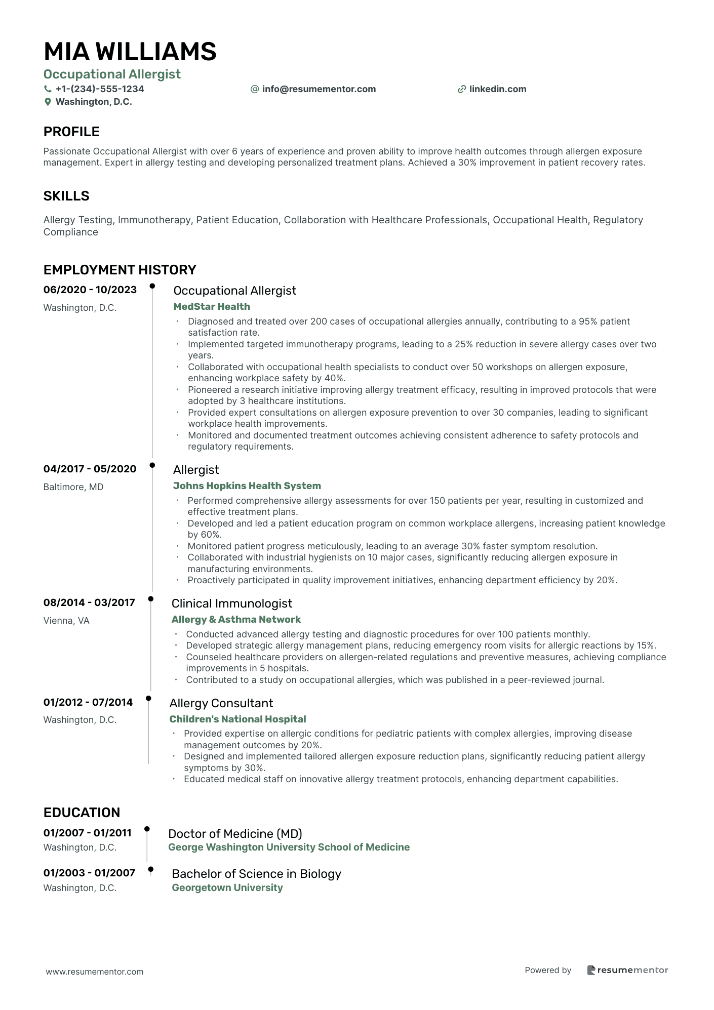 Occupational Allergist