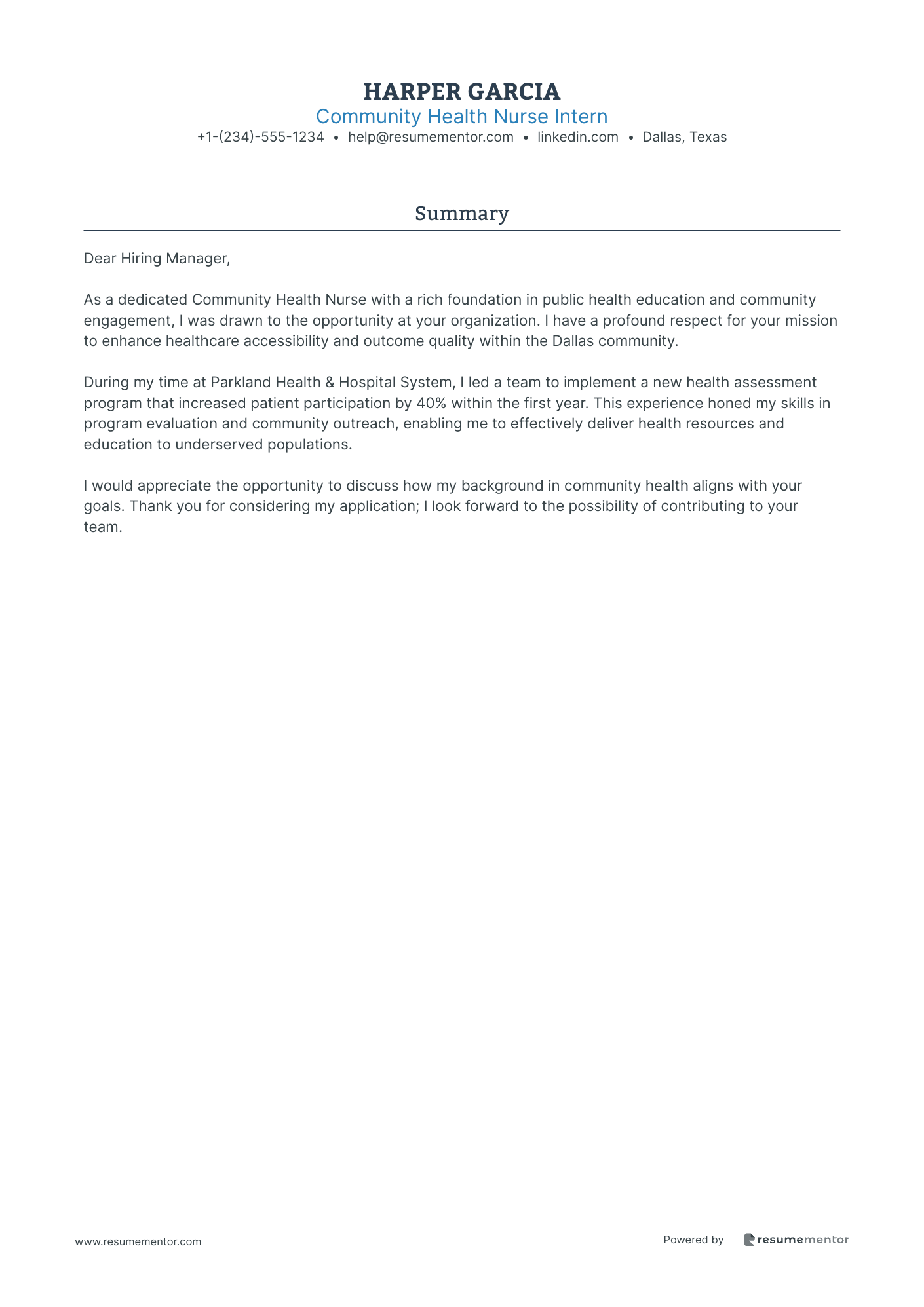 Community Health Nurse Intern