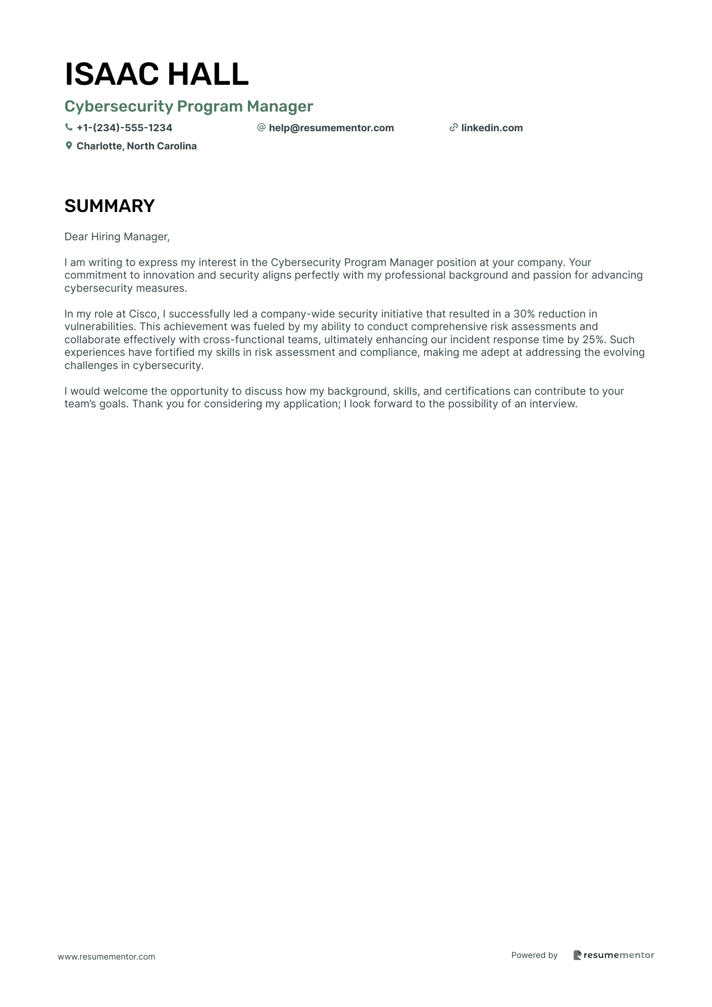 Cybersecurity Program Manager