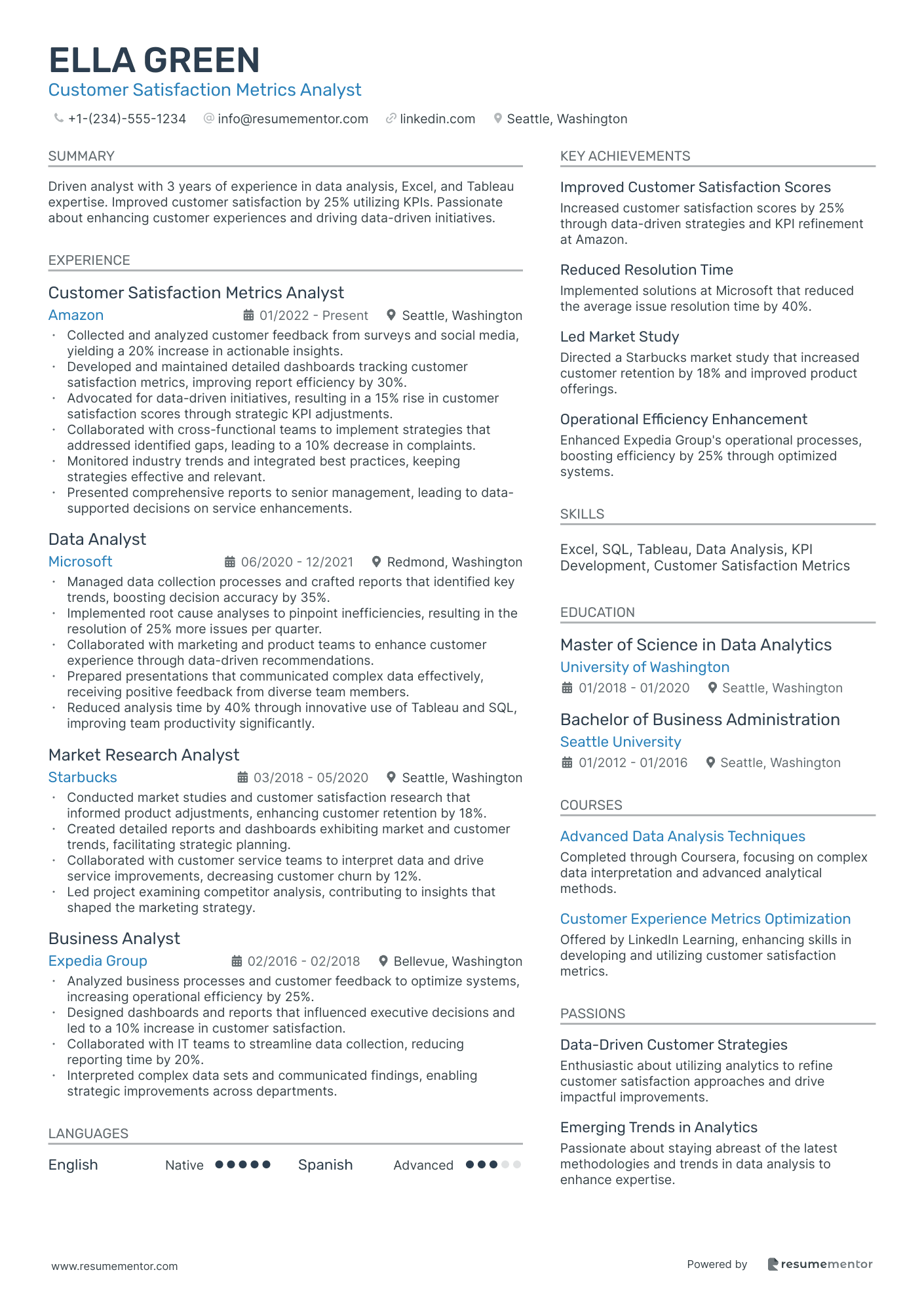 Customer Satisfaction Metrics Analyst