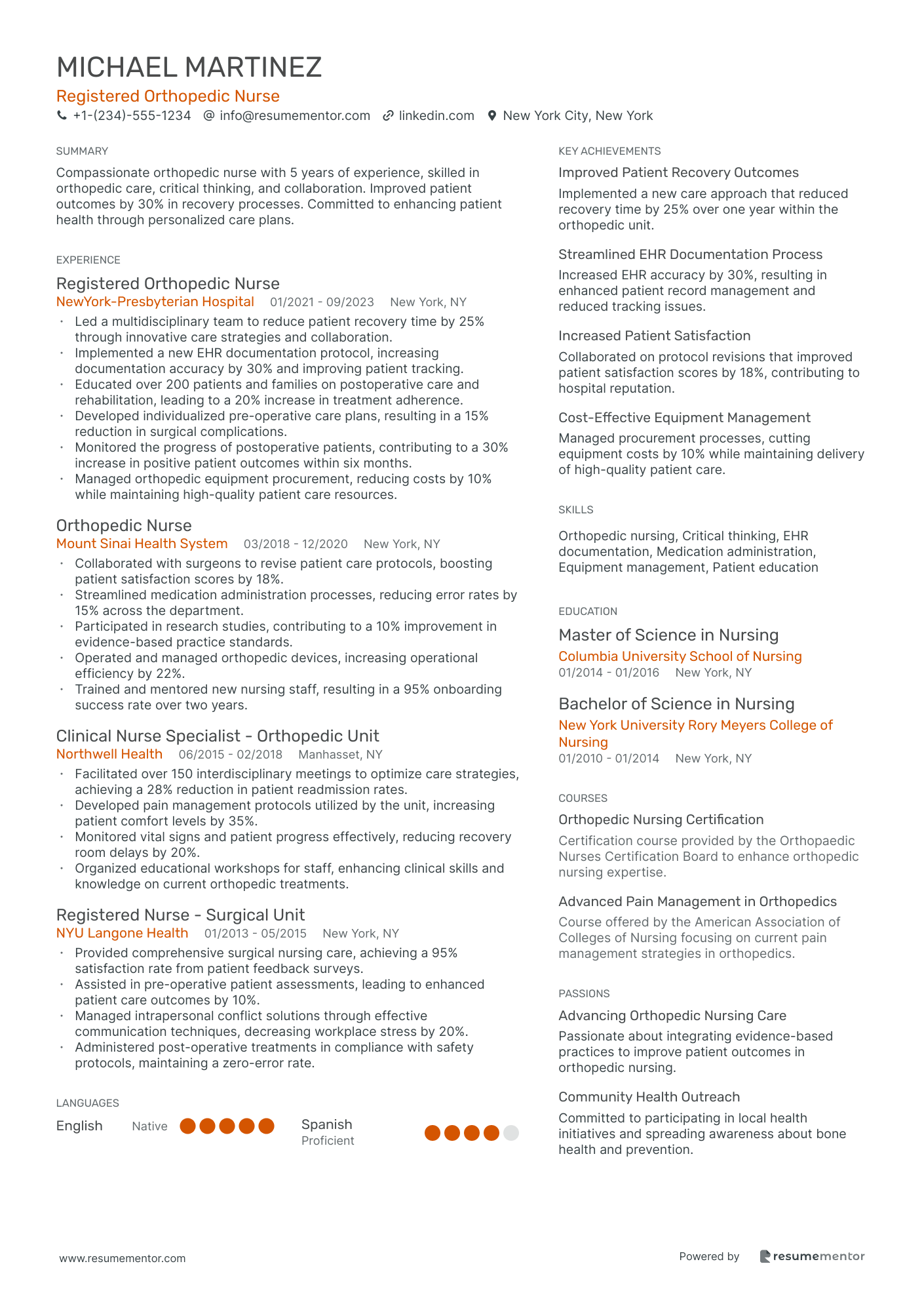 Registered Orthopedic Nurse