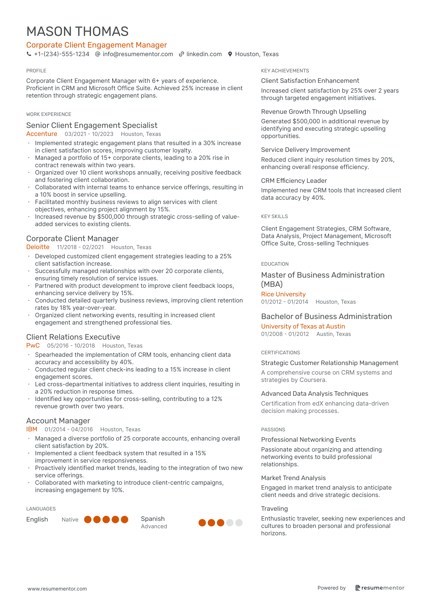 Corporate Client Engagement Manager