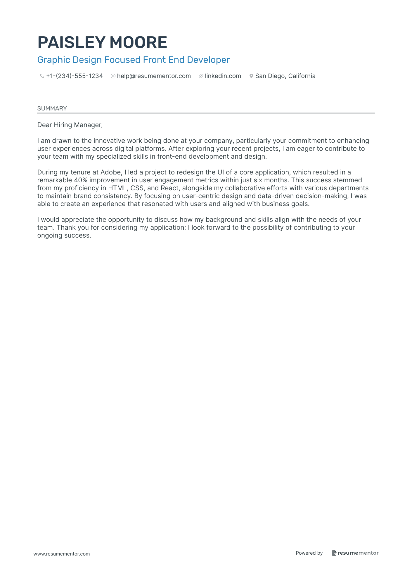 Graphic Design Focused Front End Developer