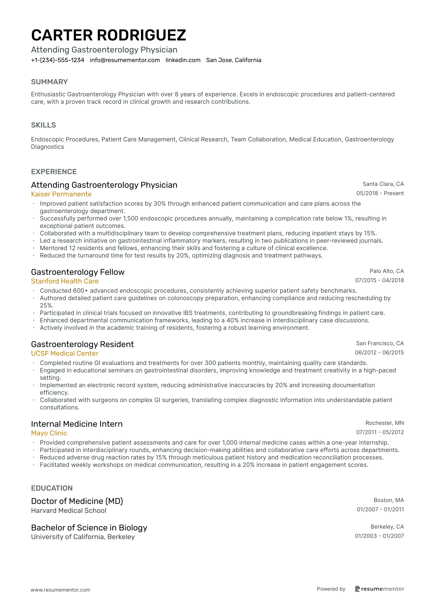 Attending Gastroenterology Physician