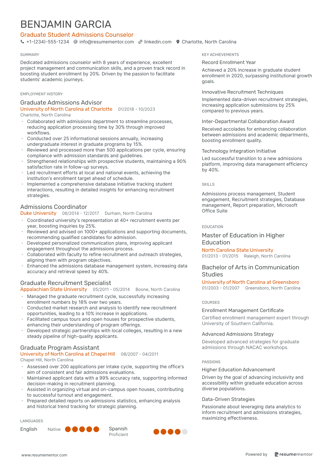 Graduate Student Admissions Counselor