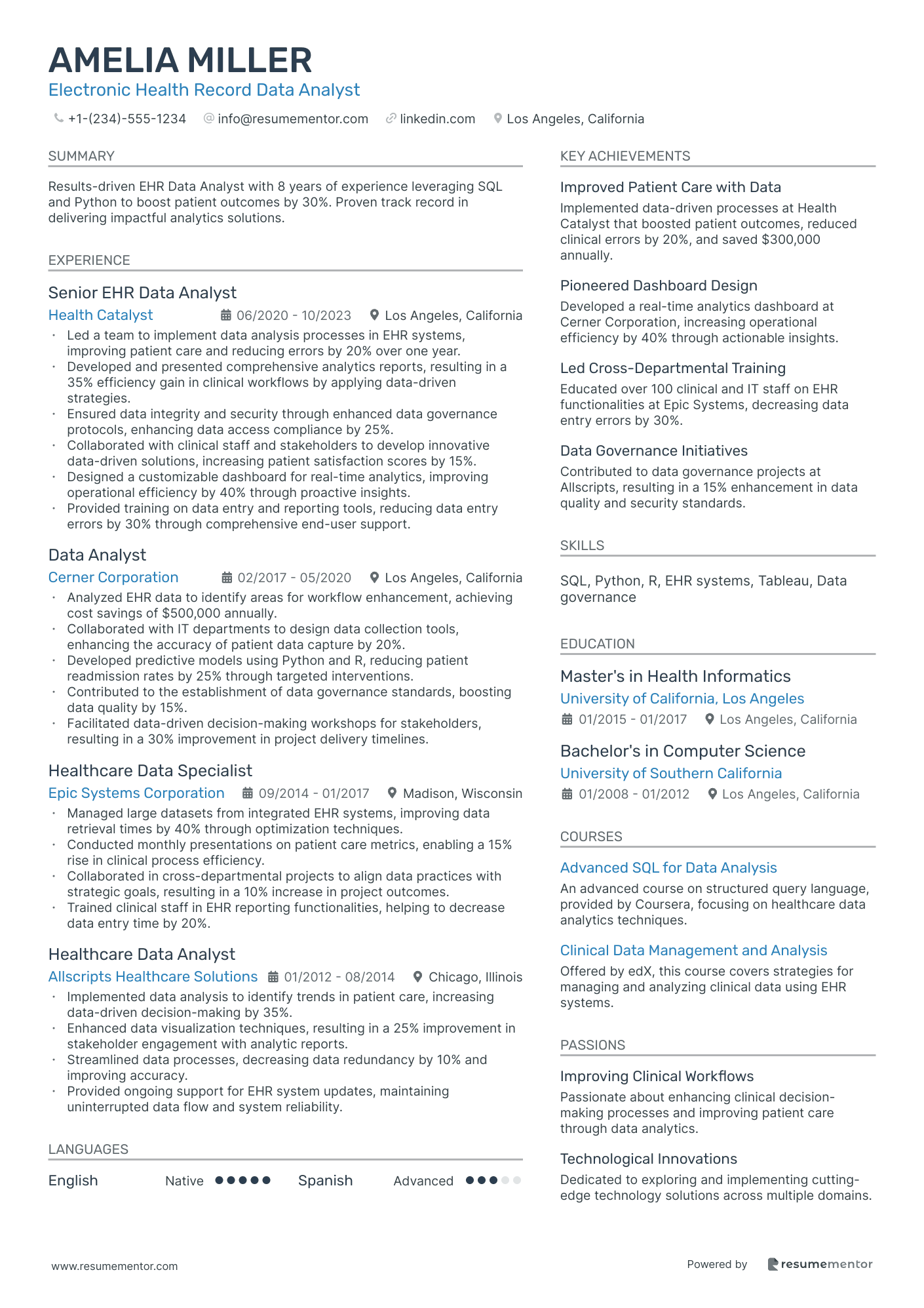Electronic Health Record Data Analyst