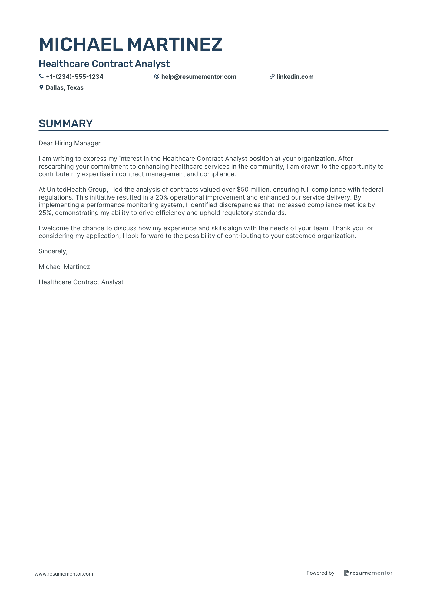 Healthcare Contract Analyst