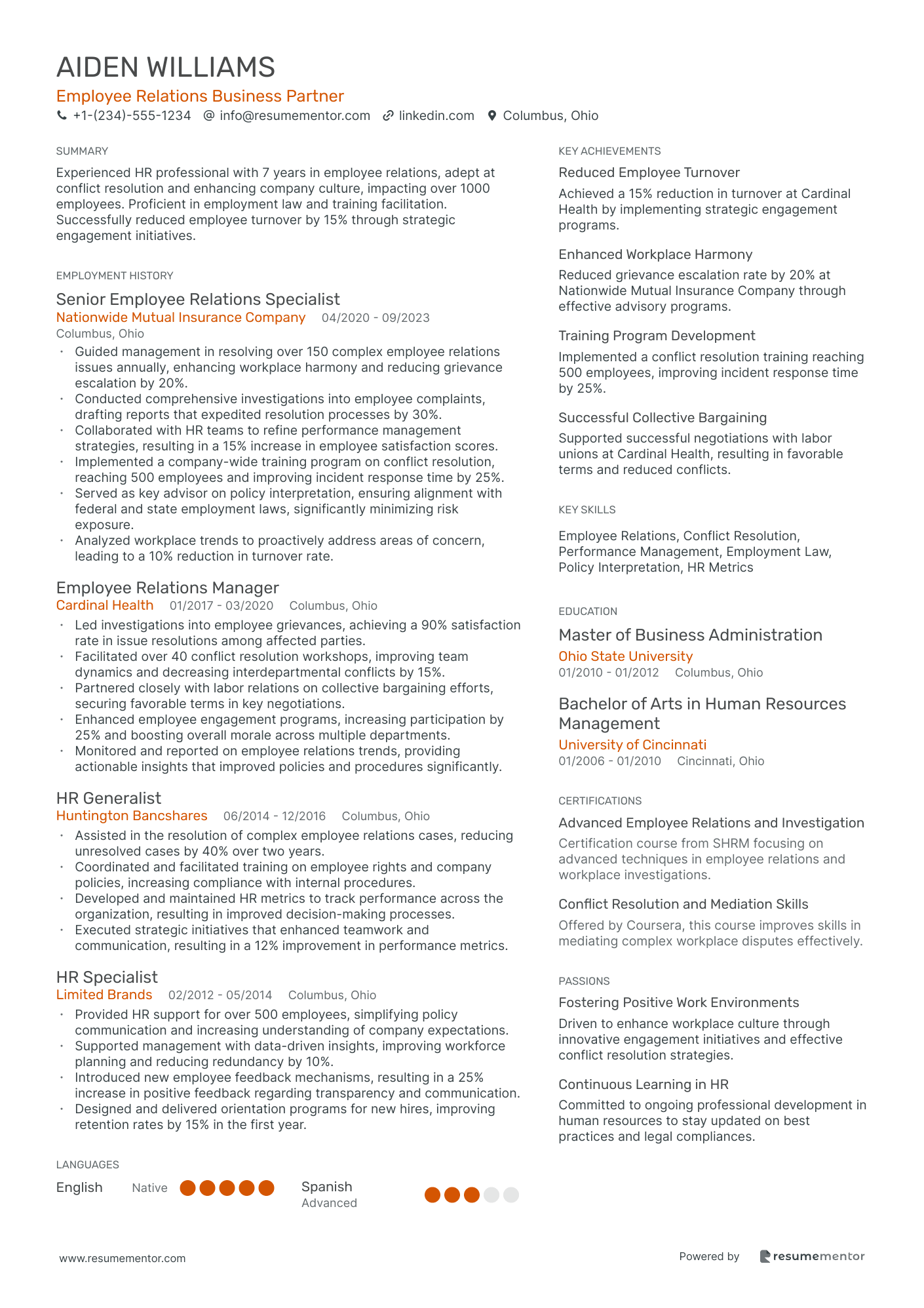 Employee Relations Business Partner