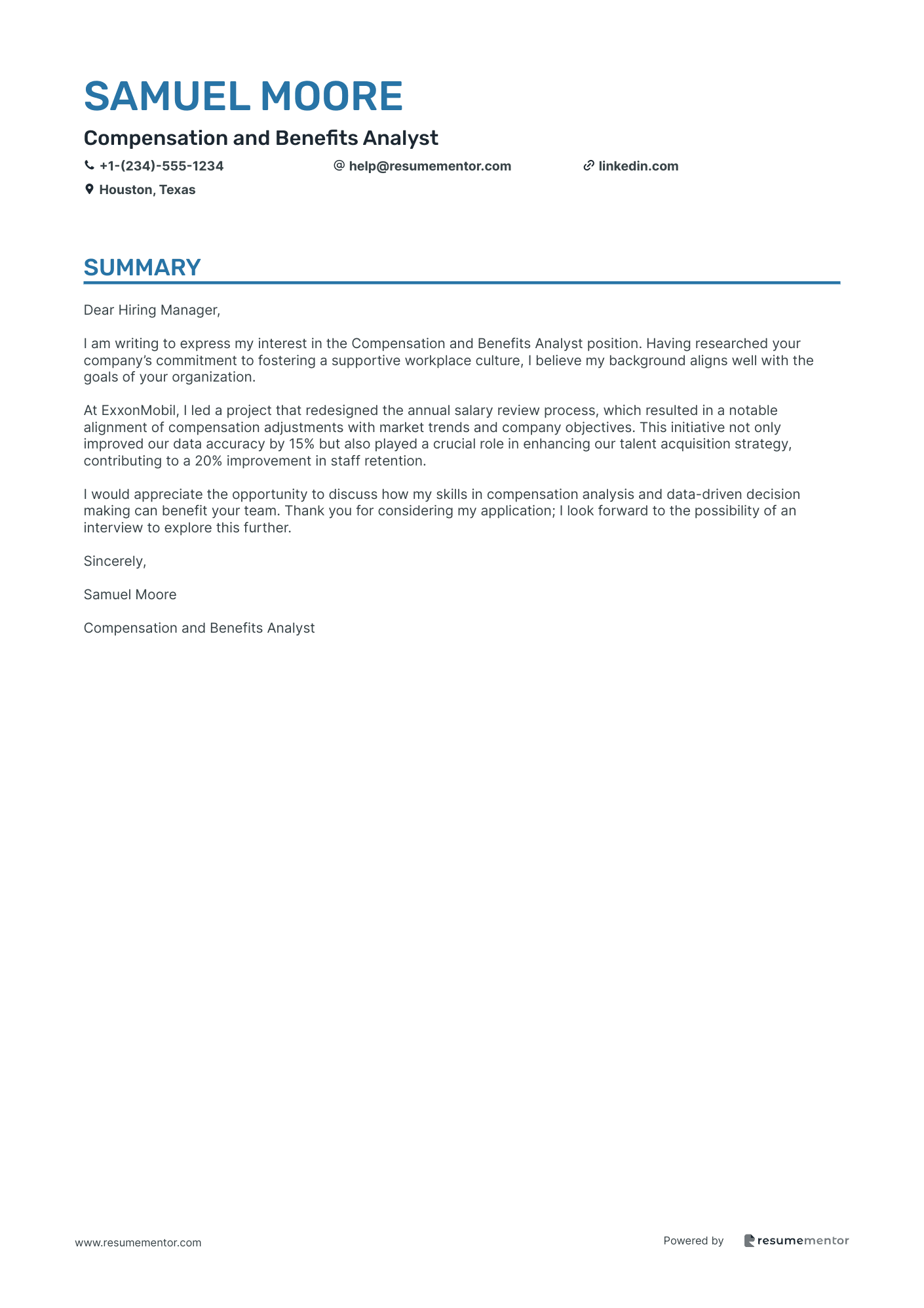 Compensation and Benefits Analyst