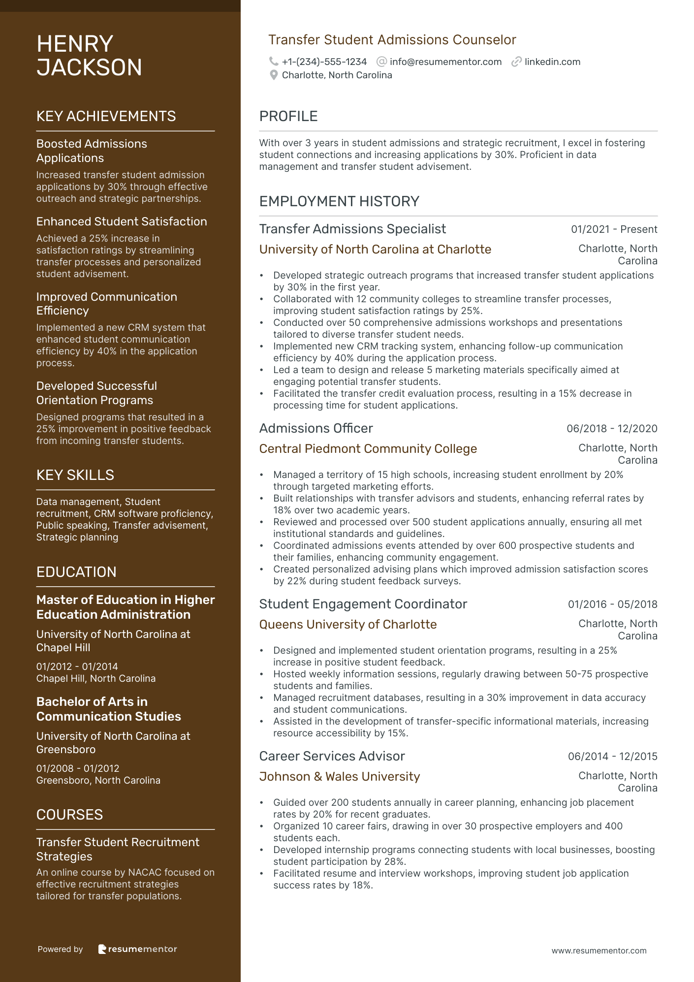 Transfer Student Admissions Counselor