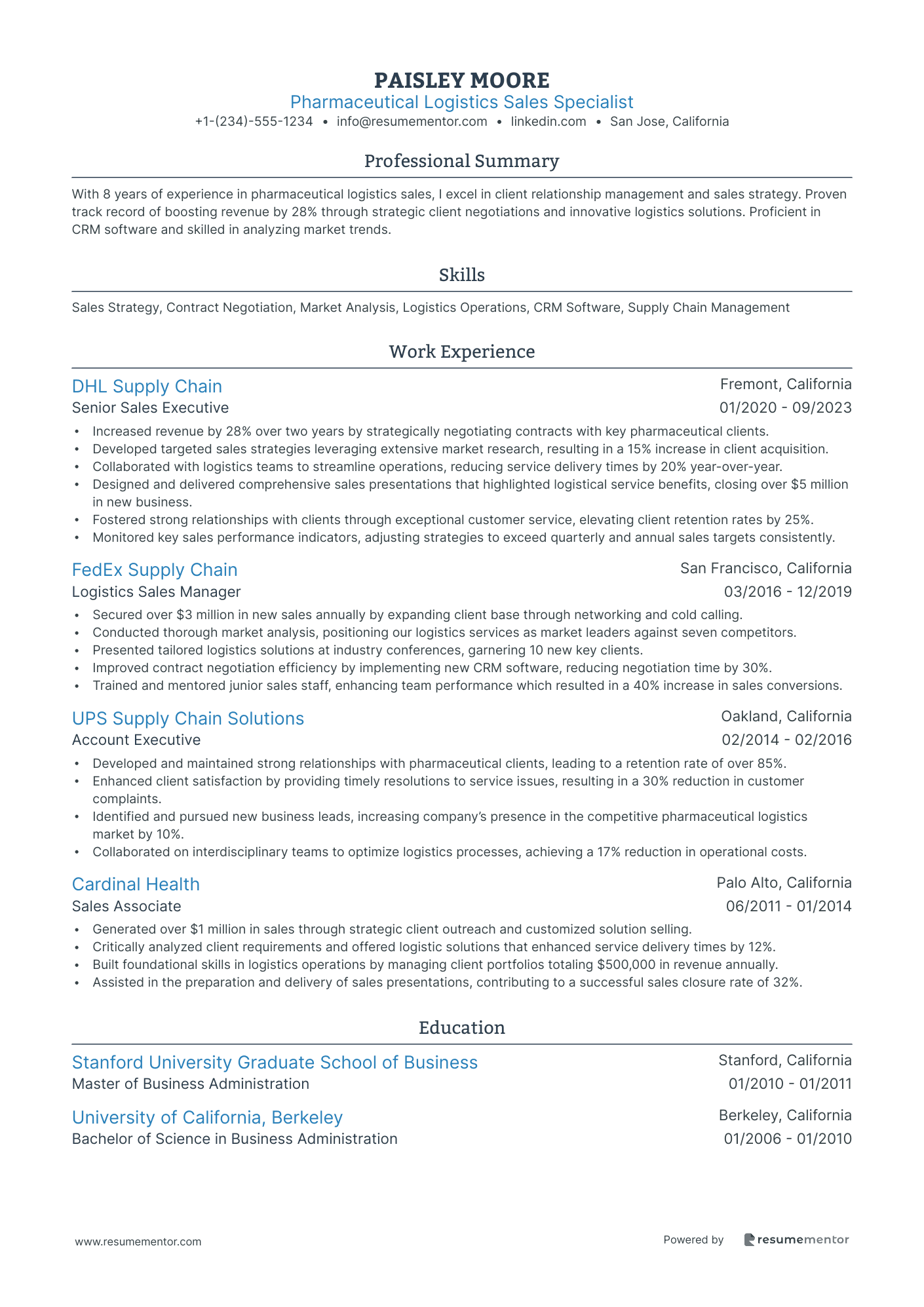 Pharmaceutical Logistics Sales Specialist
