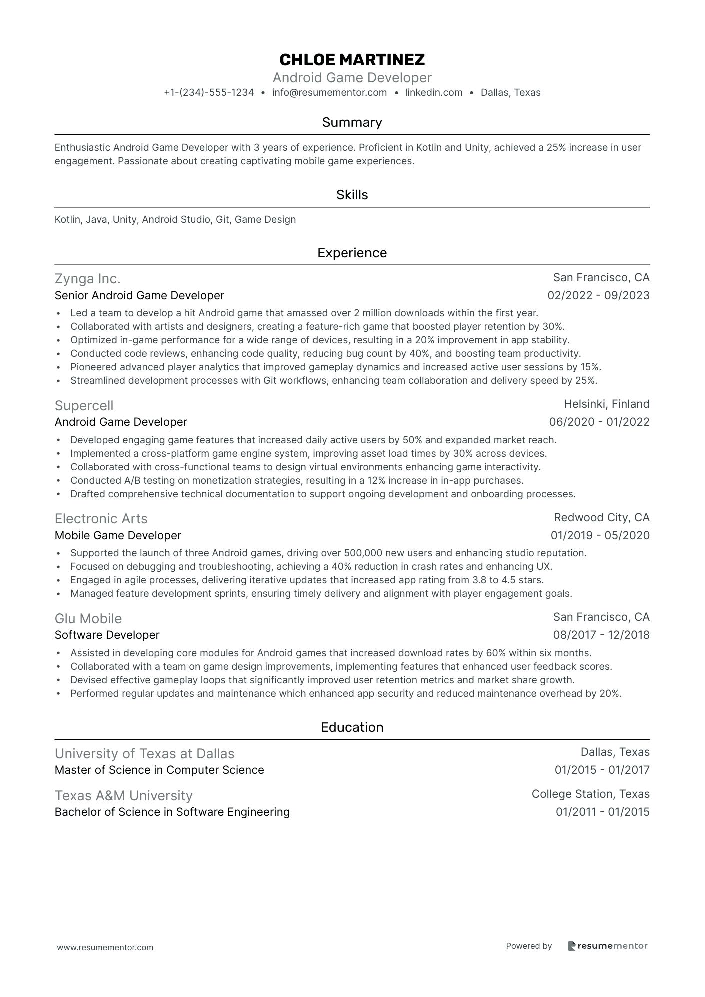 Android Game Developer