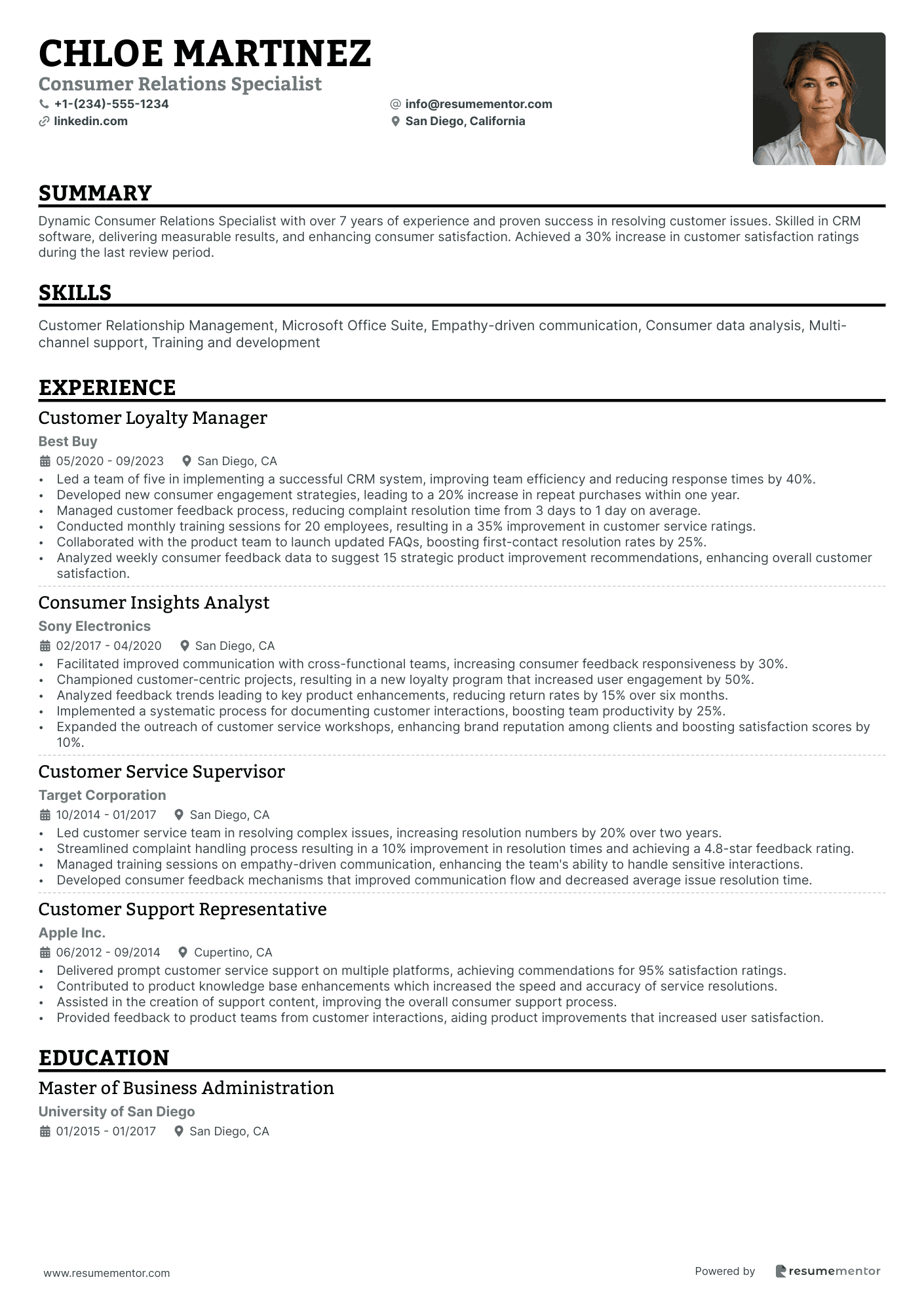 Consumer Relations Specialist