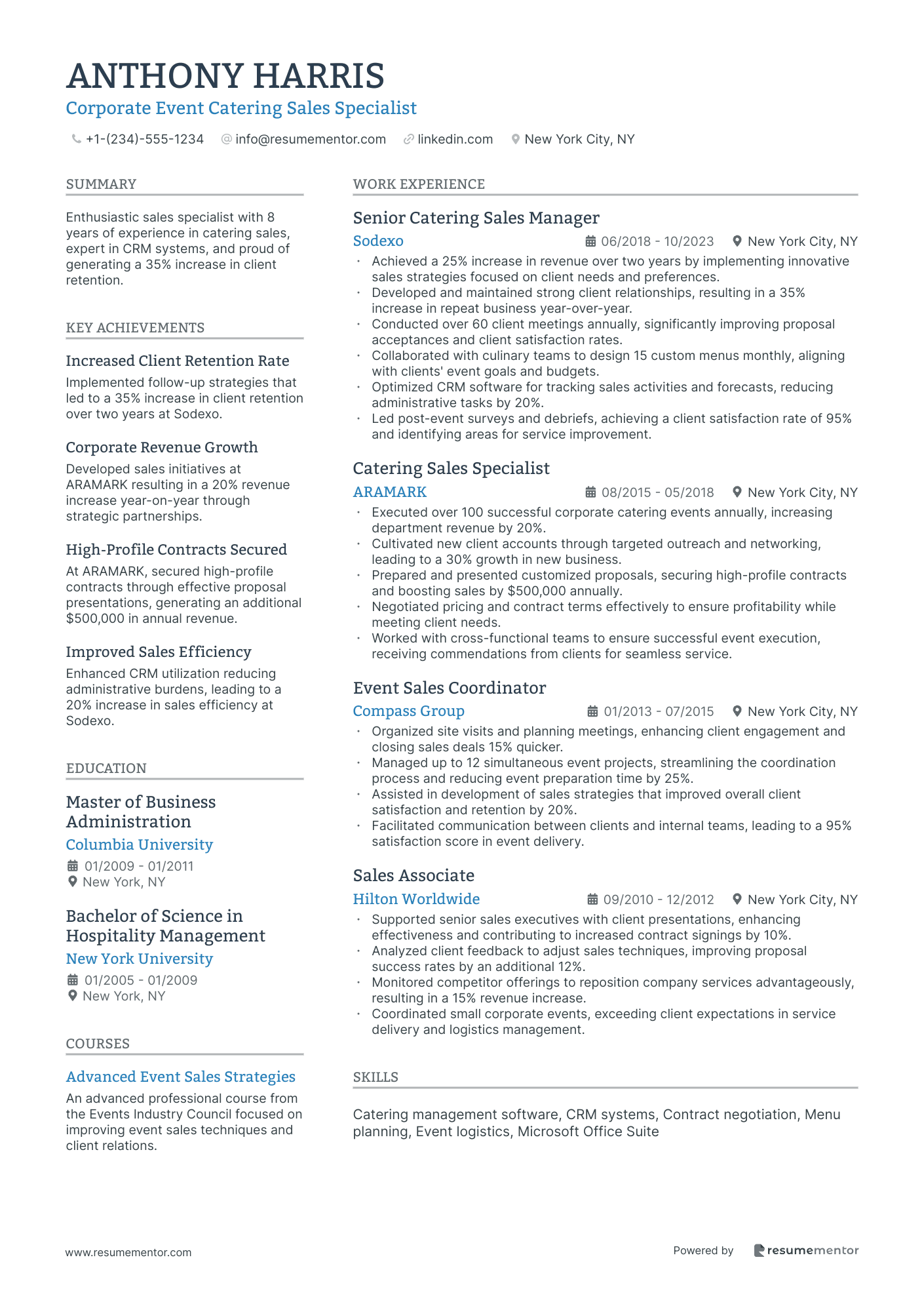 Corporate Event Catering Sales Specialist