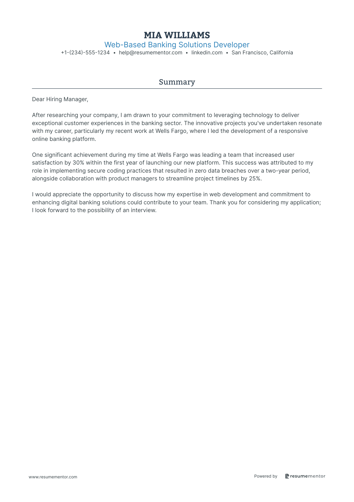 Web Based Banking Solutions Developer