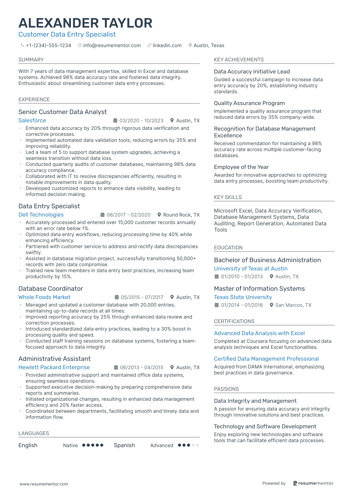 Customer Data Entry Specialist