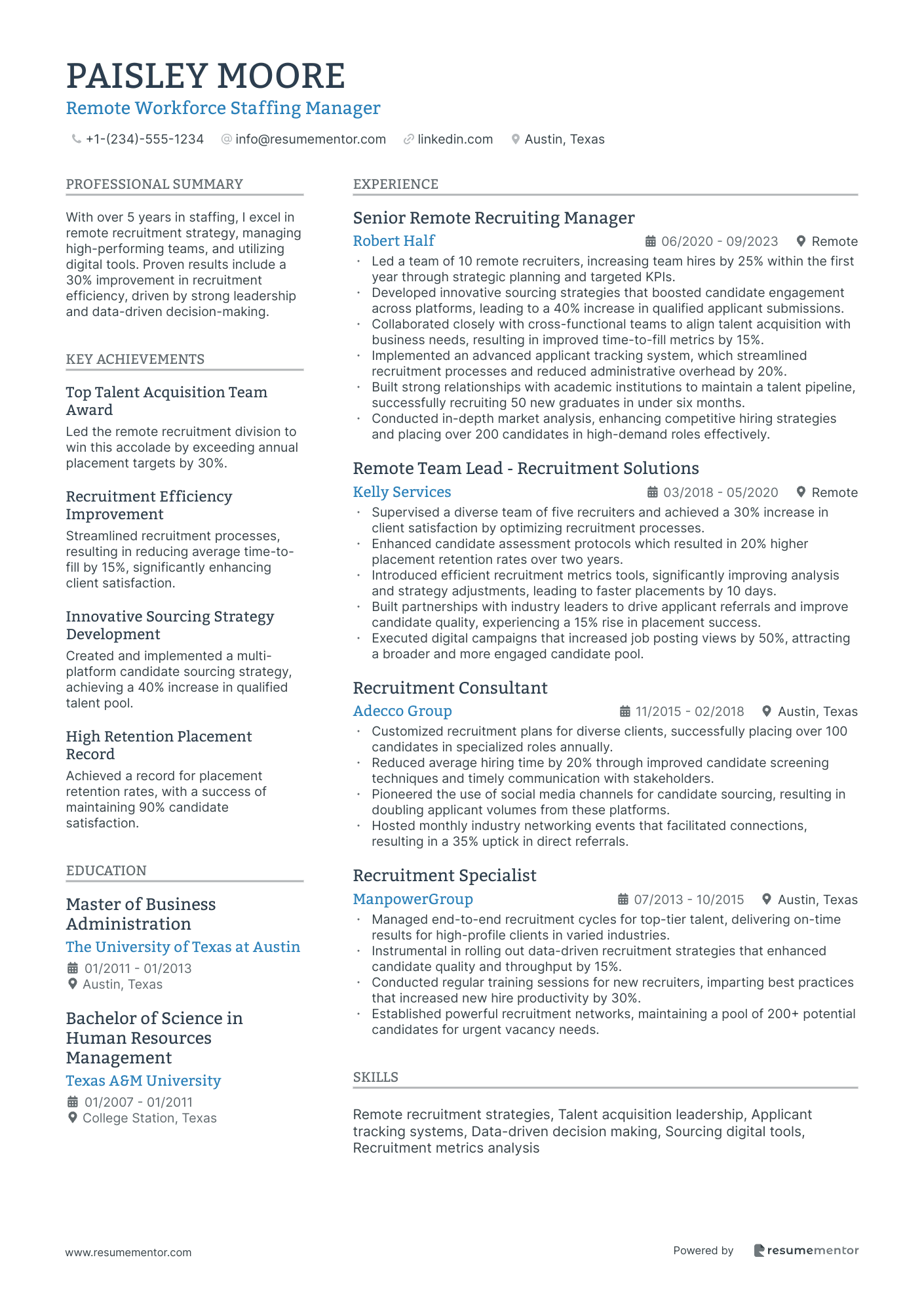 Remote Workforce Staffing Manager