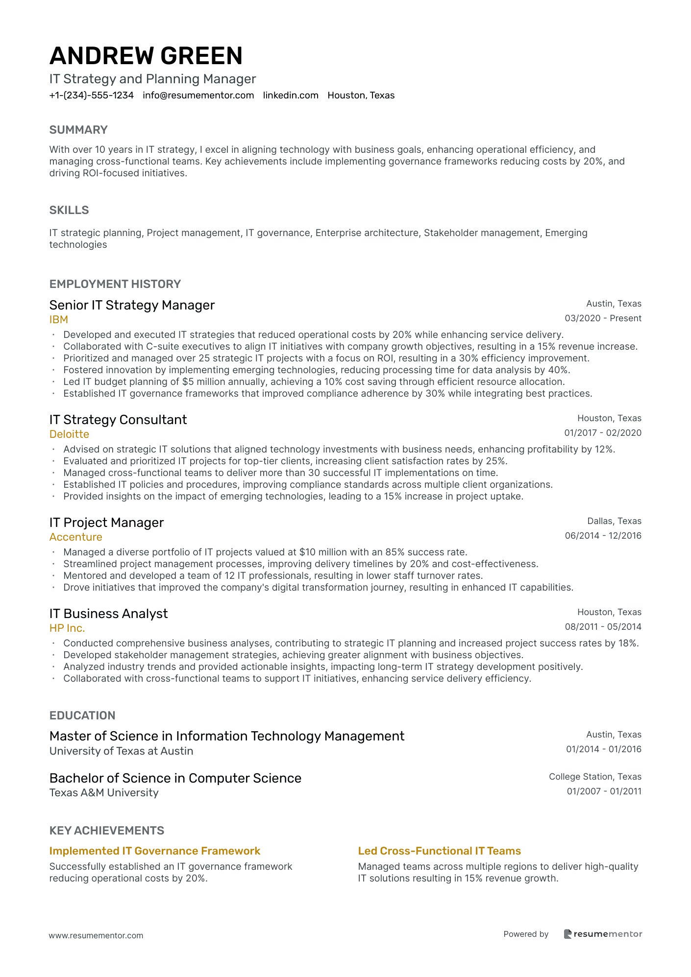 IT Strategy and Planning Manager
